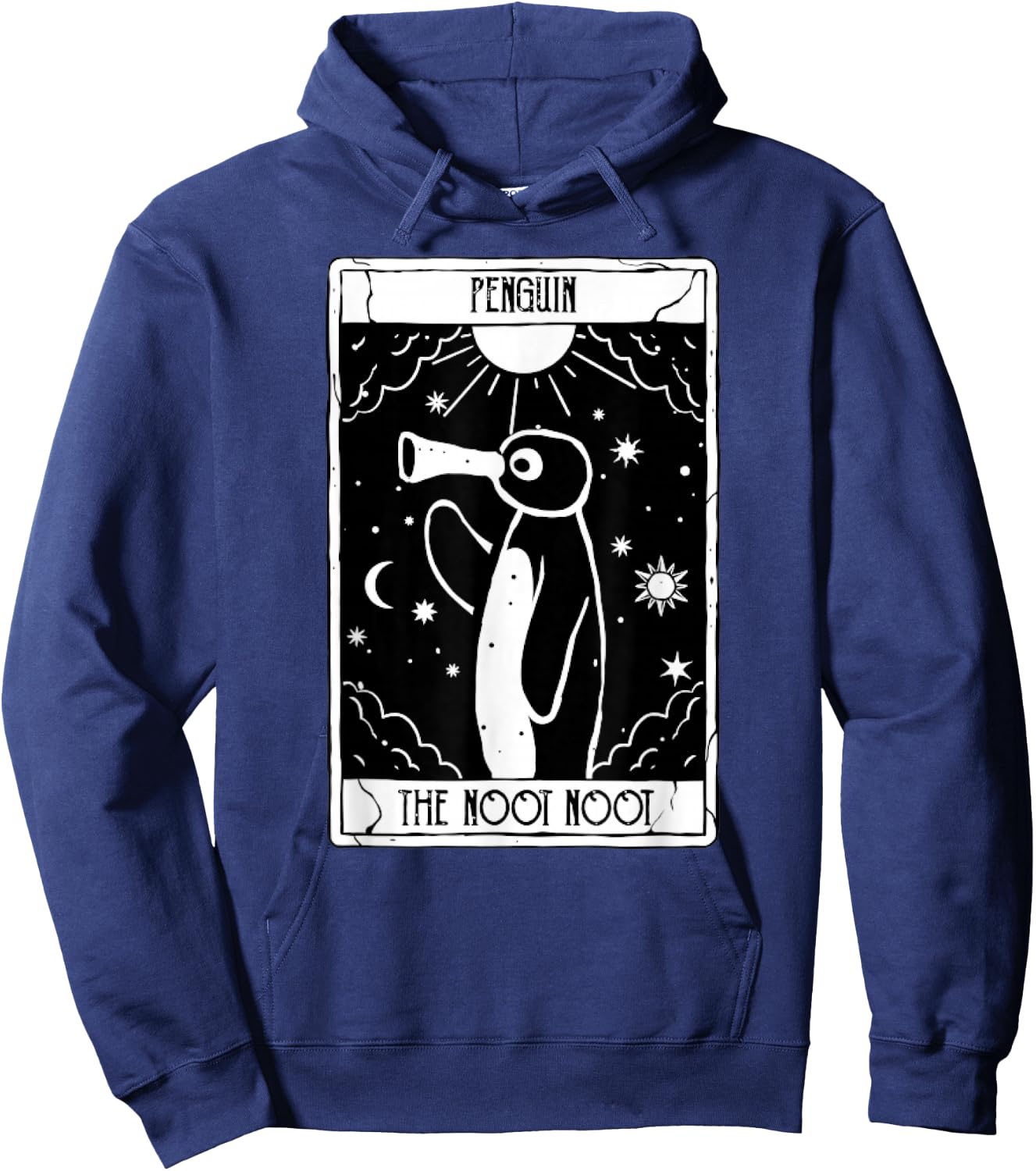 Noot Funny Penguin Tarot Vintage Distressed Hoodie - Hoodie | Navy