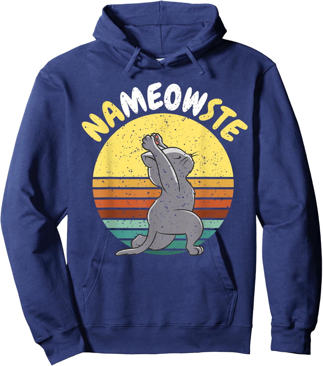 Yogi - Yoga & Cats Namaste Nameowste - Yoga Hoodie - Hoodie | Navy