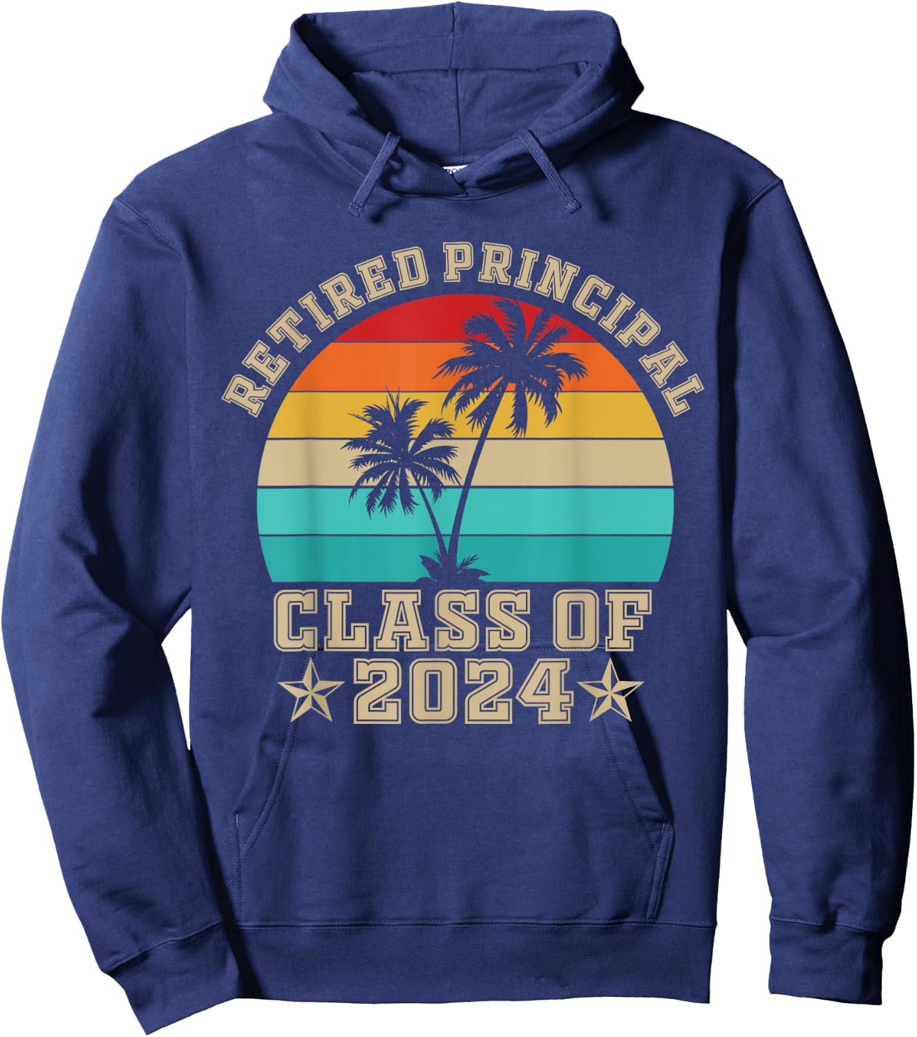 Retired Principal class of 2024 vintage school retirement Hoodie - Hoodie | Navy