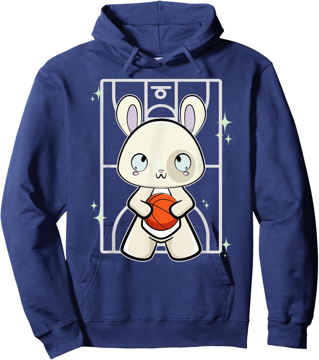 Rabbit With Basketball Hoodie - Hoodie | Navy