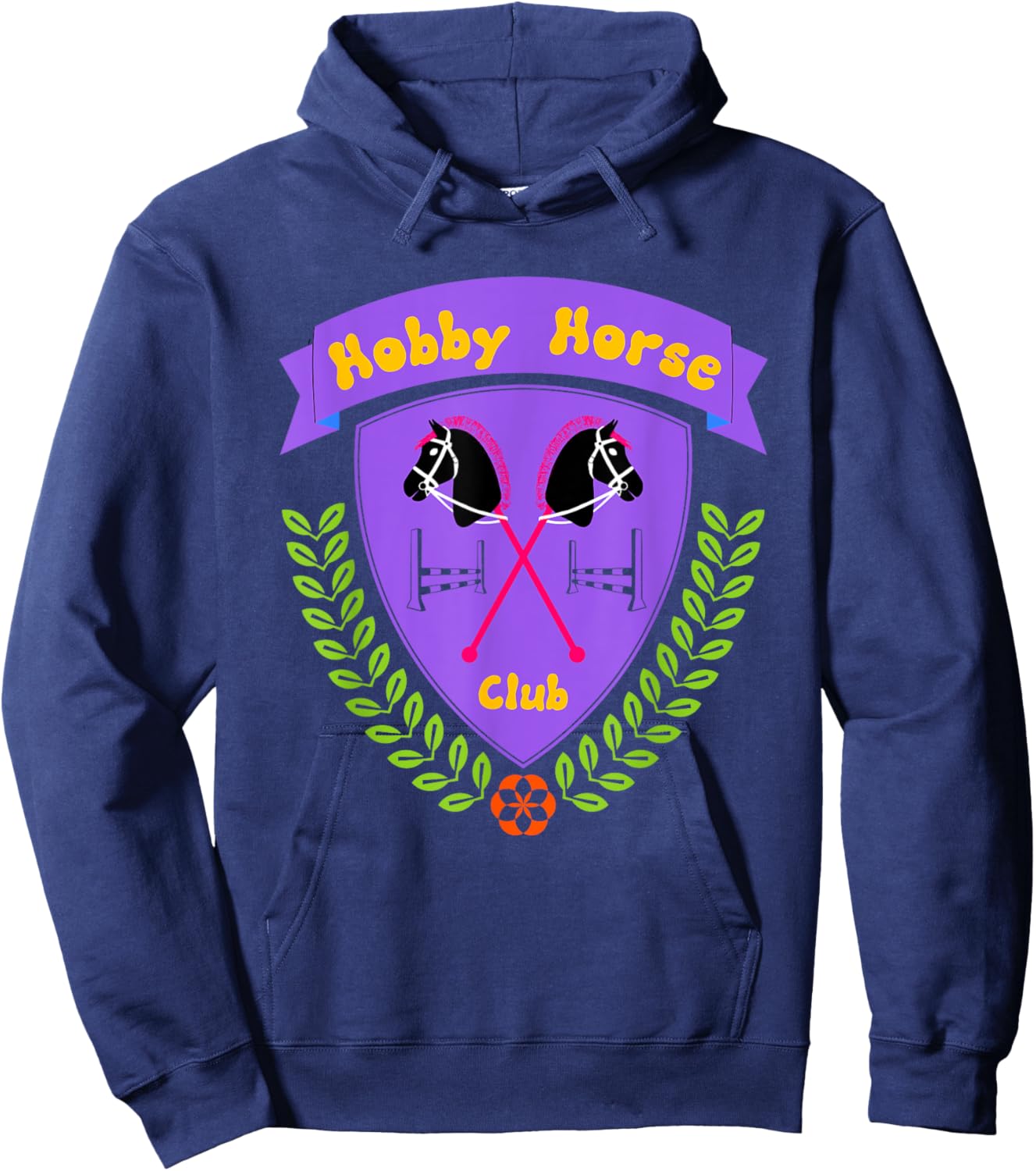 Hobby Horse Hobby Horsing with Horse and Jumping Obstacle Hoodie - Hoodie | Navy