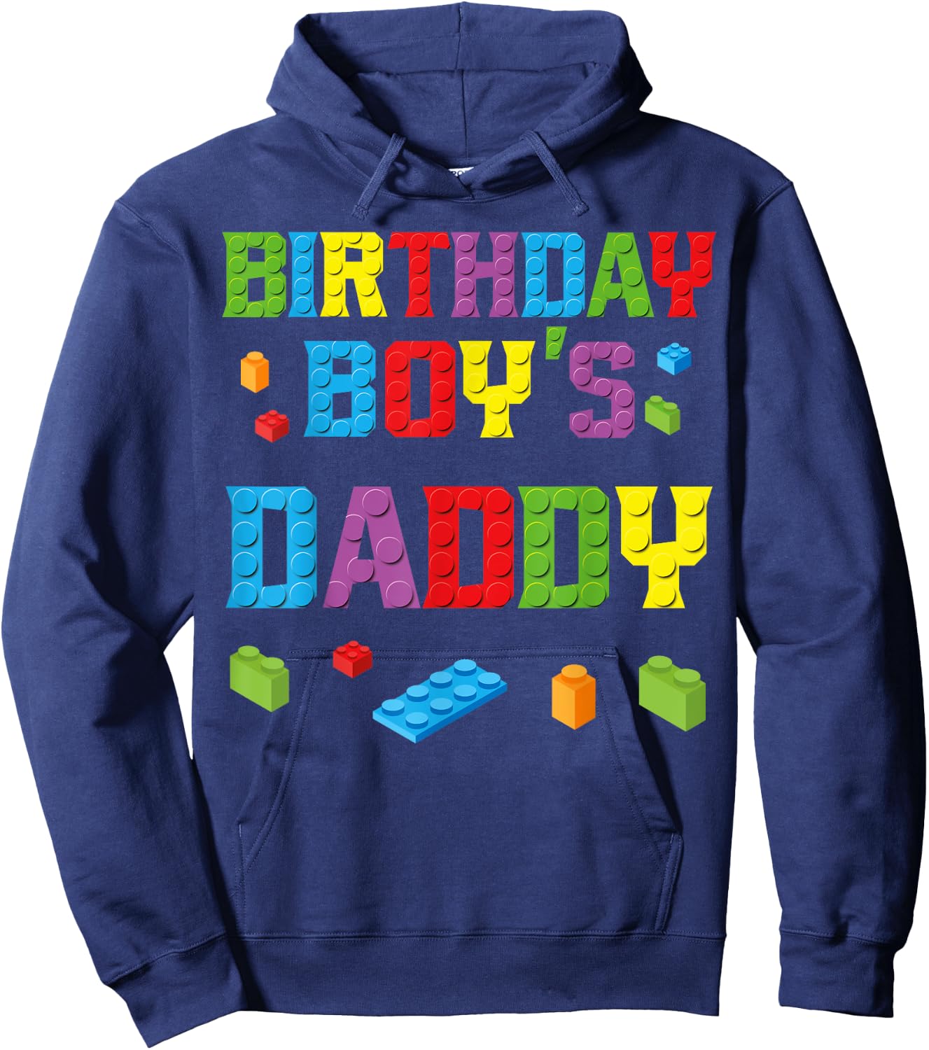 Master Builder Birthday Boy's Daddy Building Bricks Blocks Hoodie - Hoodie | Navy