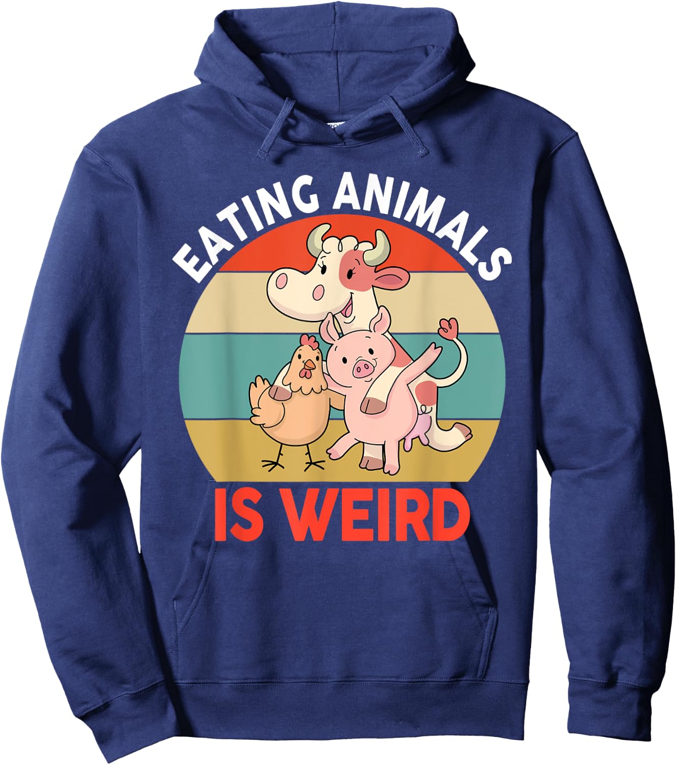 Vegan Shirt Women Kids Boys Girls Eating Animals Is Weird Hoodie - Hoodie | Navy