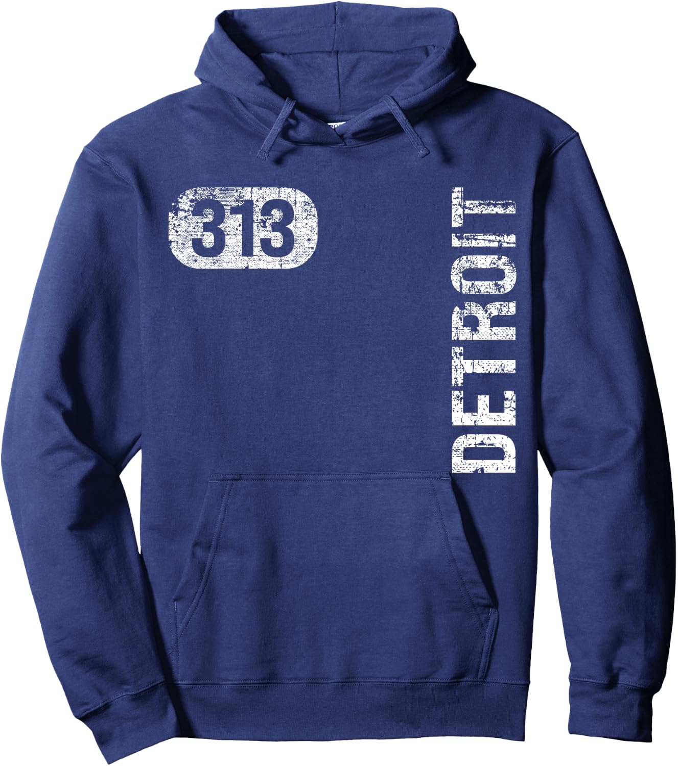MI Hometown Love Retro Souvenir Apparel Detroit Michigan 313 Area Code Vintage Retro -Adult Black Small Classic Fit Short Sleeve Hoodie - Hoodie | Navy