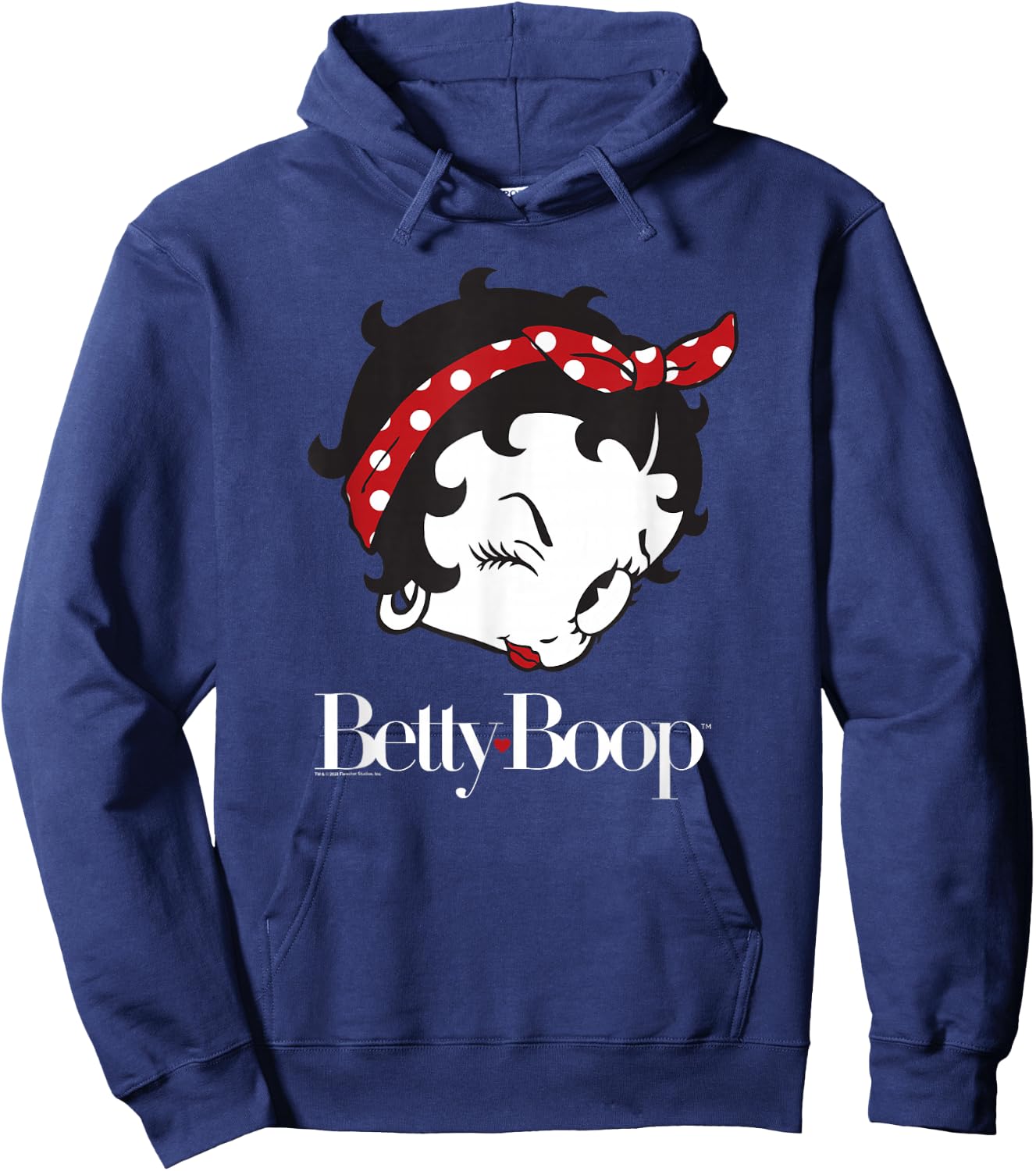 Betty Boop Vintage Big Head Wink Bandana Hoodie - Hoodie | Navy
