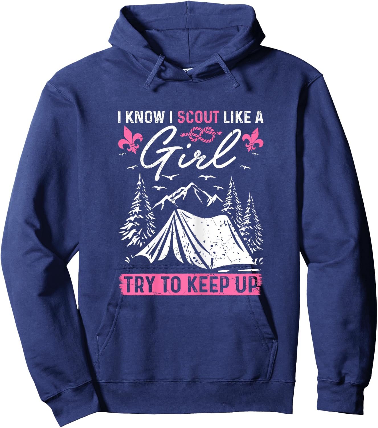Scout Leader Like A Girl Adventure Outdoor Wildlife Mommy Hoodie - Hoodie | Navy