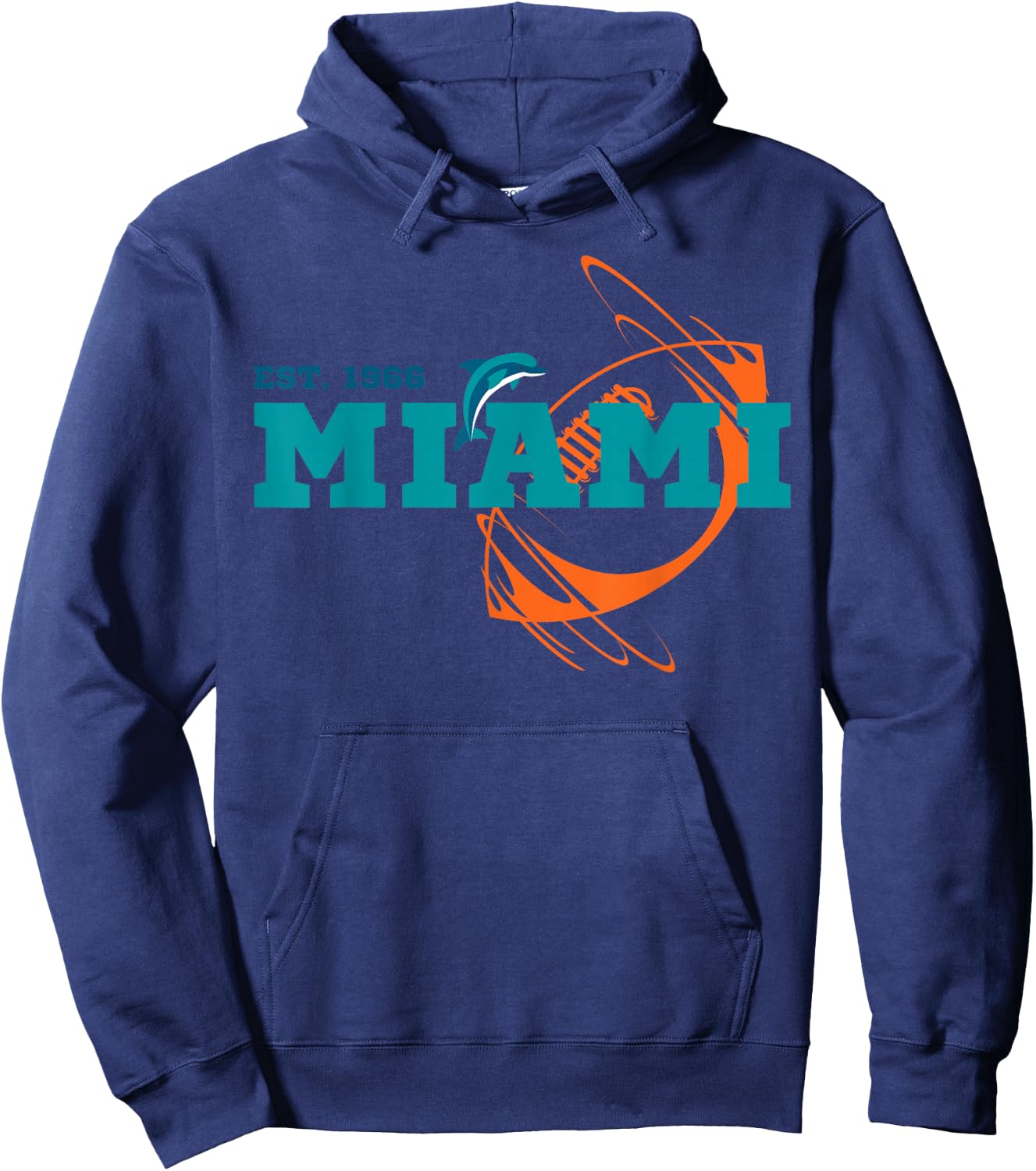 Miami EST 1966 Sports Team Athletic Ball Novelty Hoodie - Hoodie | Navy