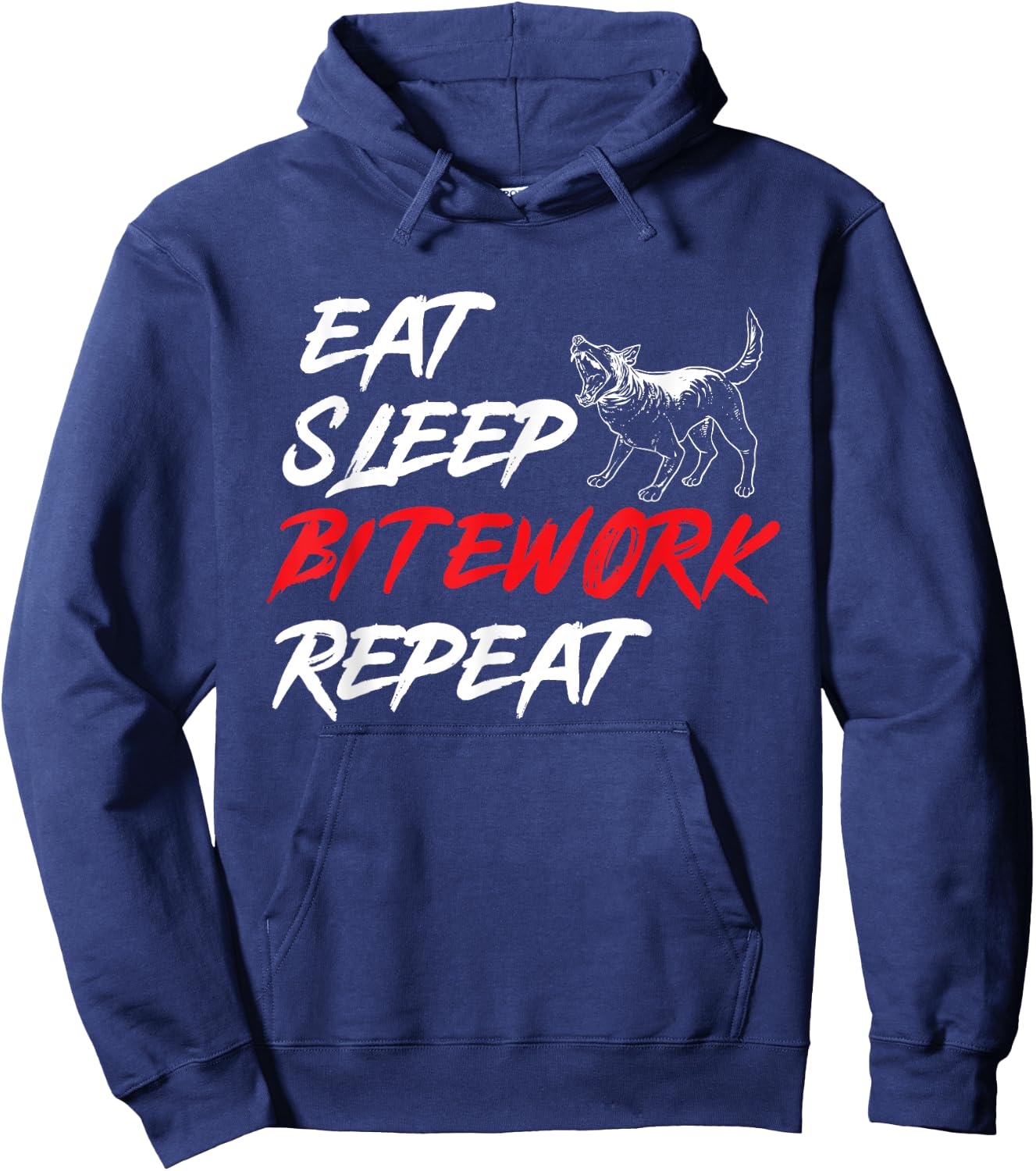 Belgian Malinois Eat Sleep Bitework Repeat Belgian Shepherd Hoodie - Hoodie | Navy