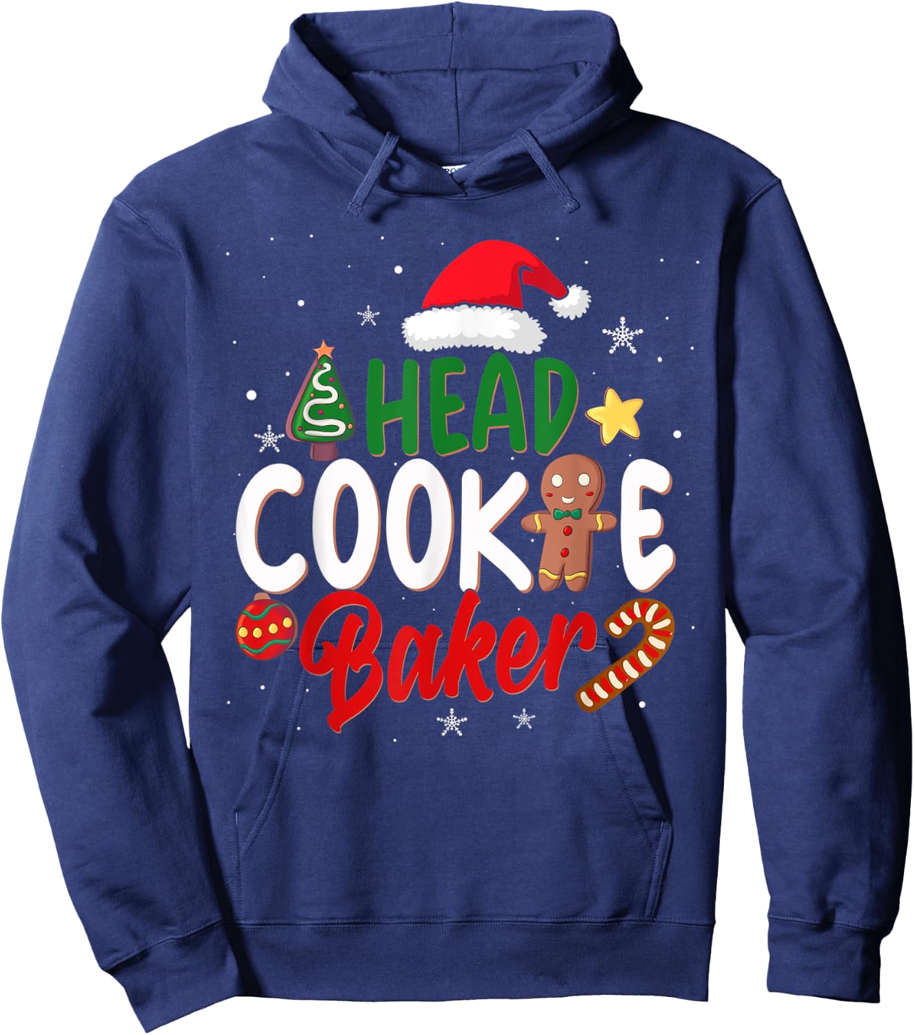 Head Cookie Baker Christmas Shirt Funny Baking Xmas Hoodie - Hoodie | Navy