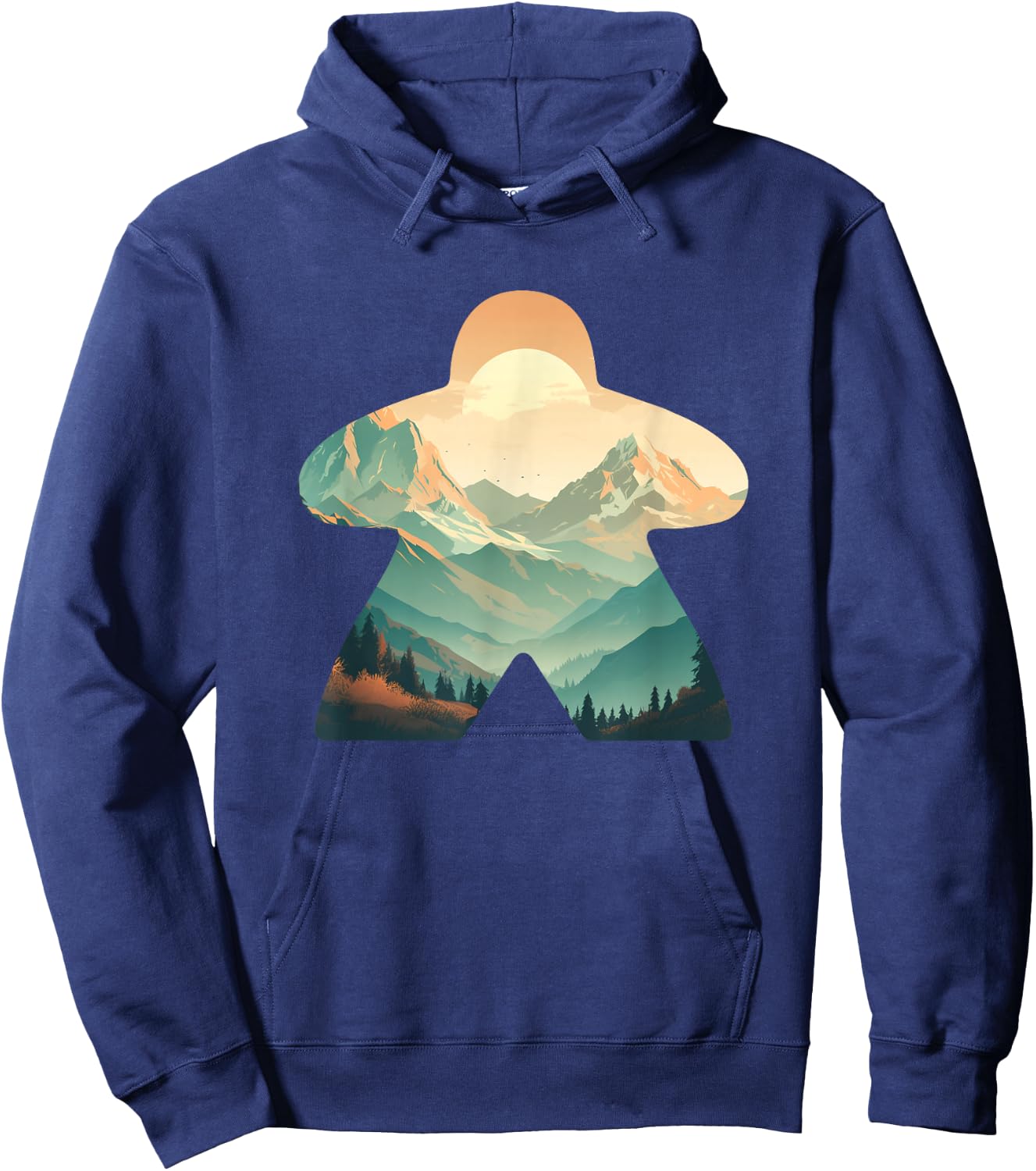 Meeple Nature Forest Adventure Tabletop Mountain Meeple Hoodie - Hoodie | Navy