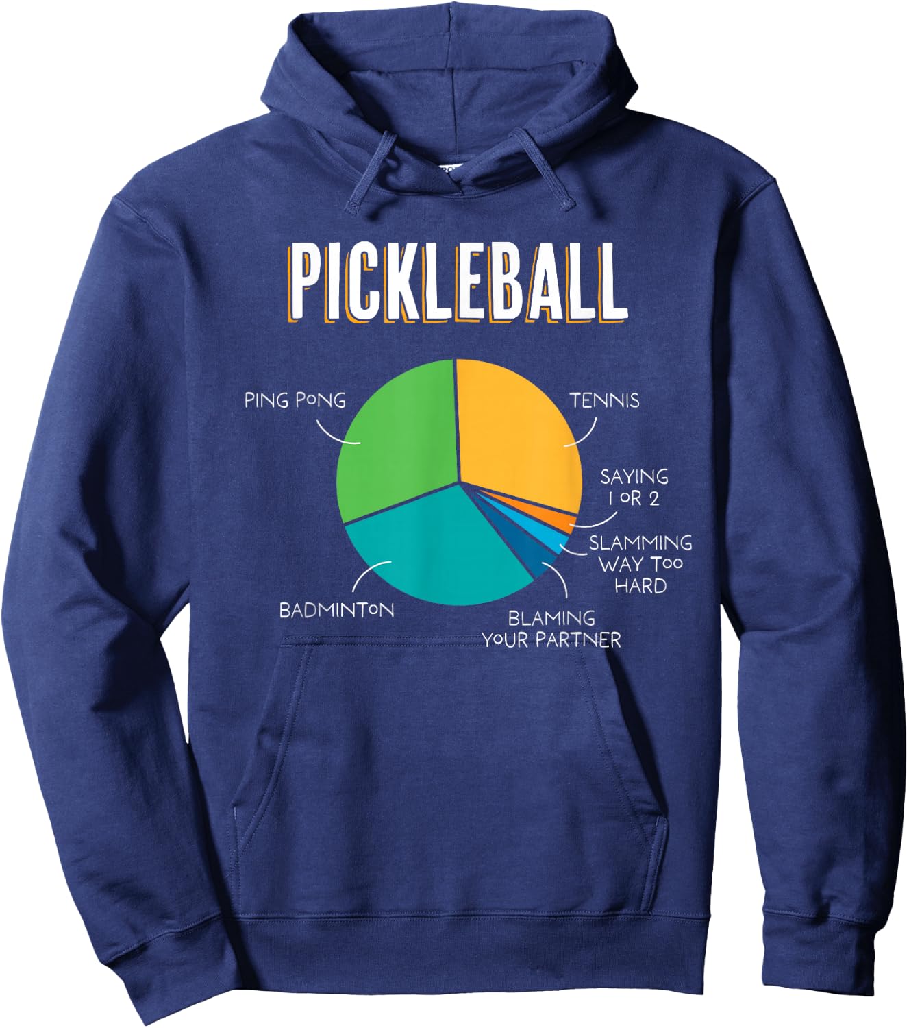Pickleball Pie Chart 1 or 2 Slam Funny Pickleball Hoodie - Hoodie | Navy