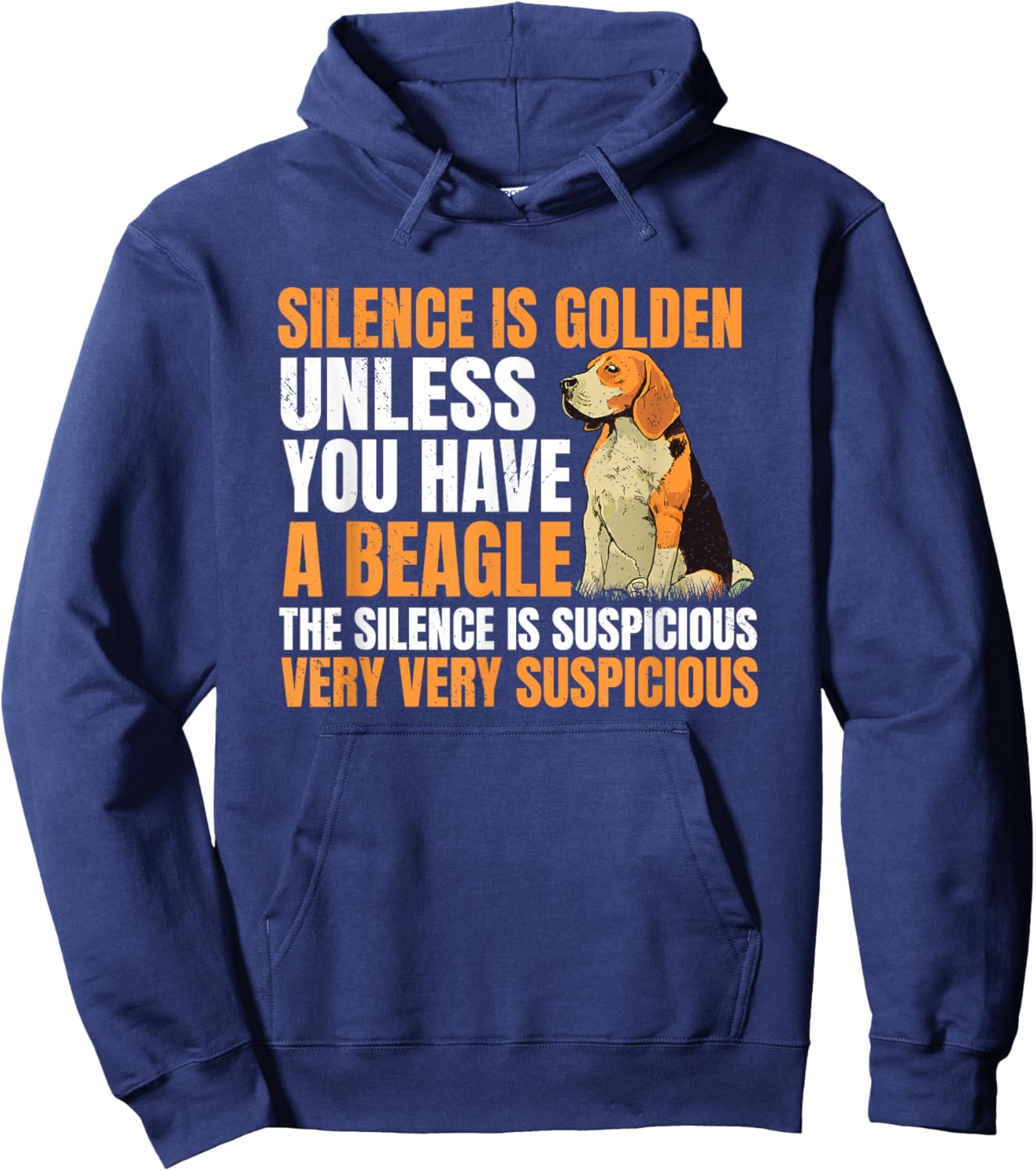 Beagle Small Scent Dog Hunting Pet Breeder Silence Is Golden Hoodie - Hoodie | Navy