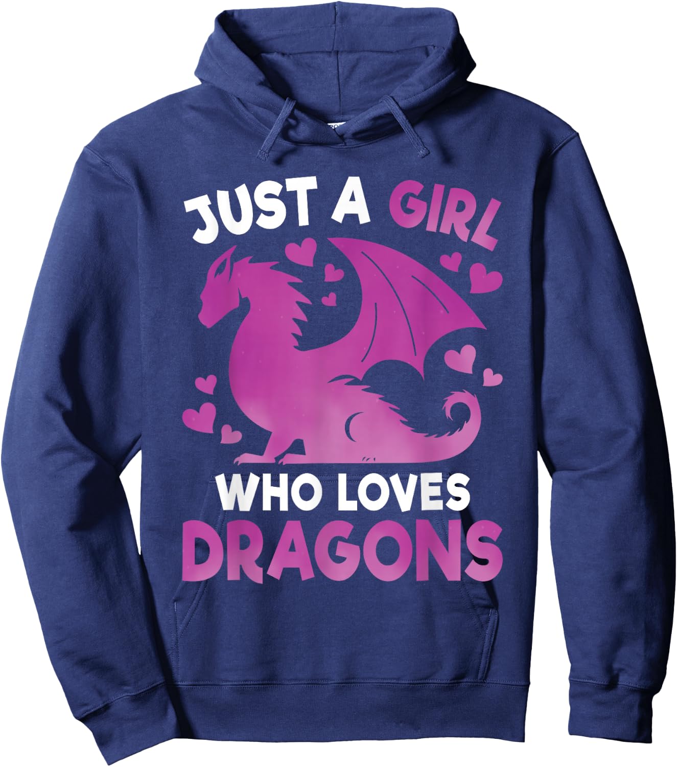 Just A Girl Who Loves Dragons Cute Dragon Lover Girls Kids Hoodie - Hoodie | Navy