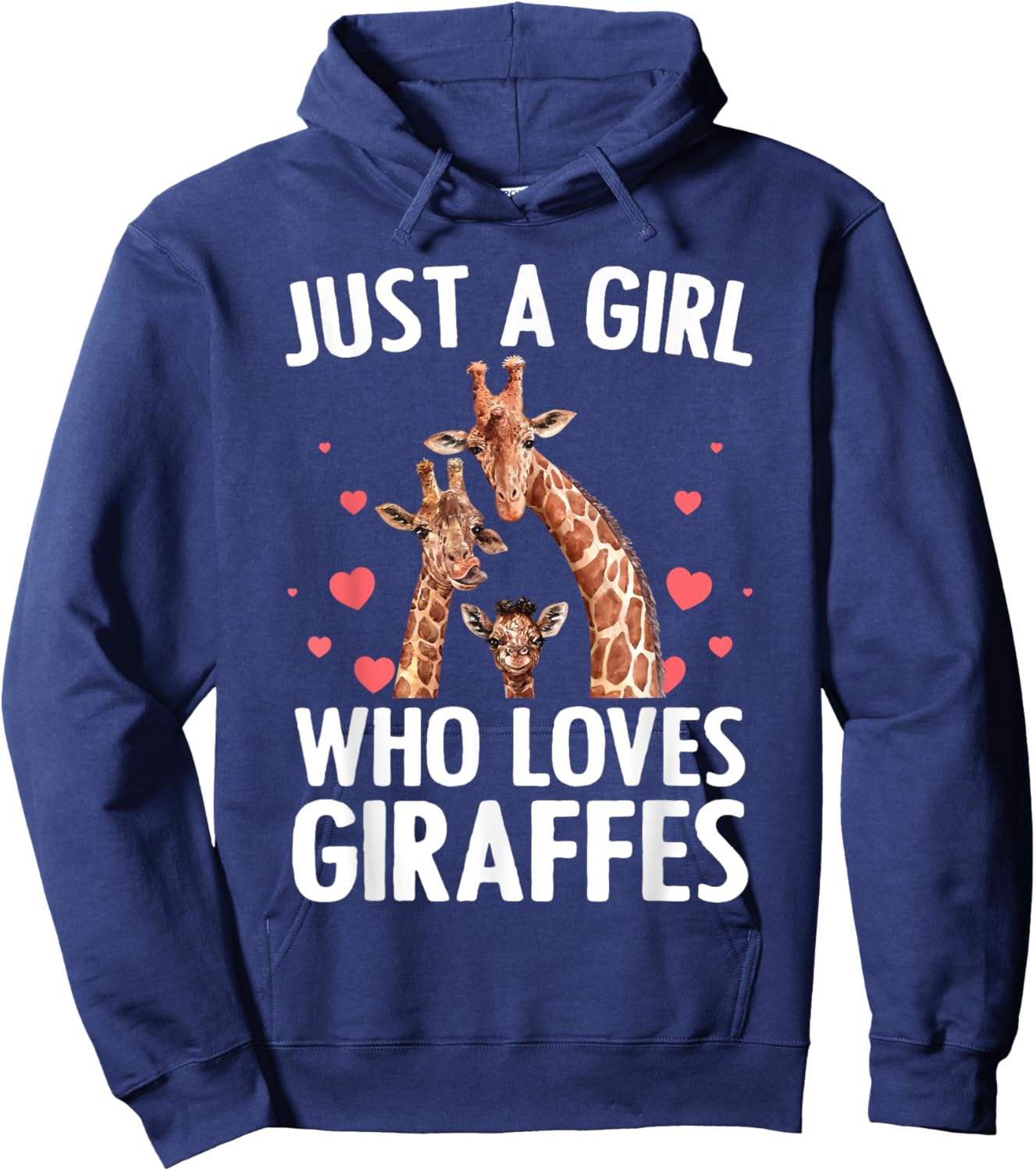 Cool Giraffe Girls Africa Safari Zoo Animal Lovers Hoodie - Hoodie | Navy