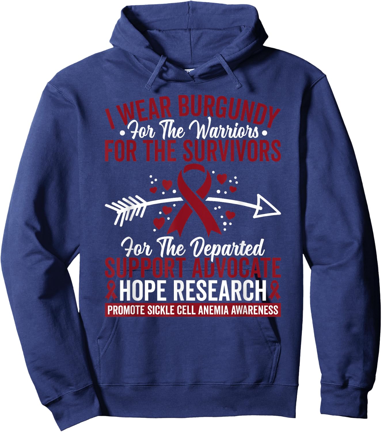 Sickle Cell Disease Warrior Awareness Blood SCD Hoodie - Hoodie | Navy