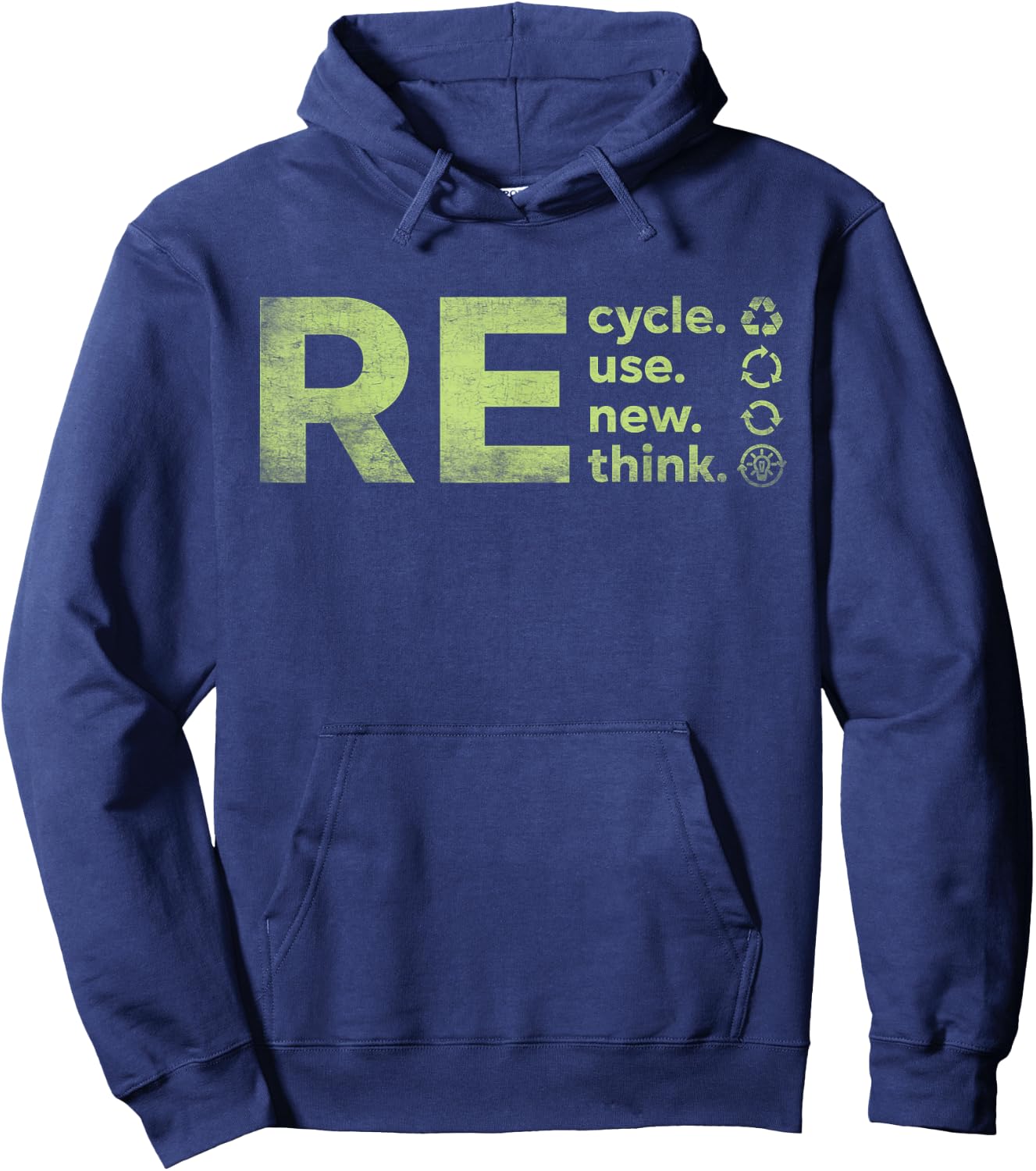 Recycle Reuse Renew Rethink Crisis Environmental Activism Hoodie - Hoodie | Navy