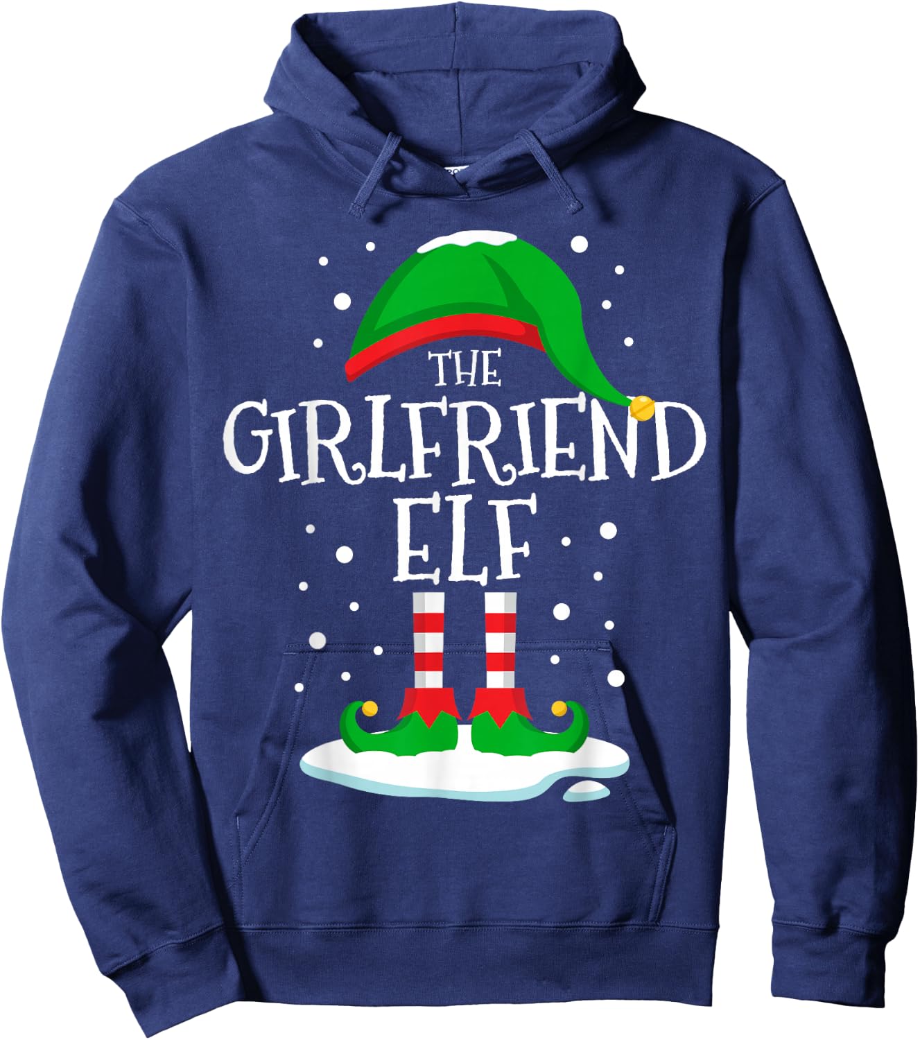 The Girlfriend Elf Christmas Family Matching Xmas Couples Hoodie - Hoodie | Navy