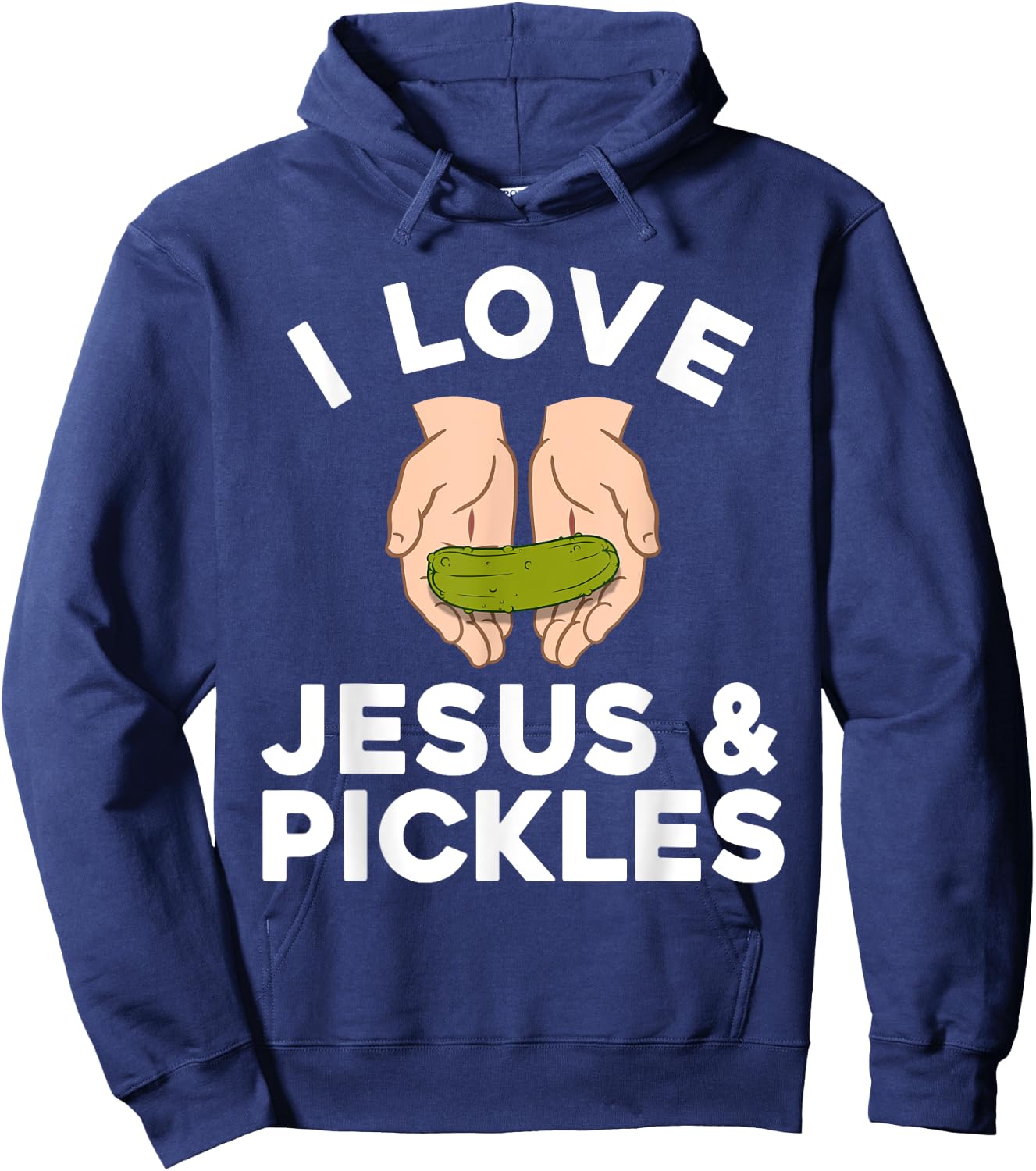 Cute Pickle Design Women Kids Jesus Pickle Lovers Hoodie - Hoodie | Navy