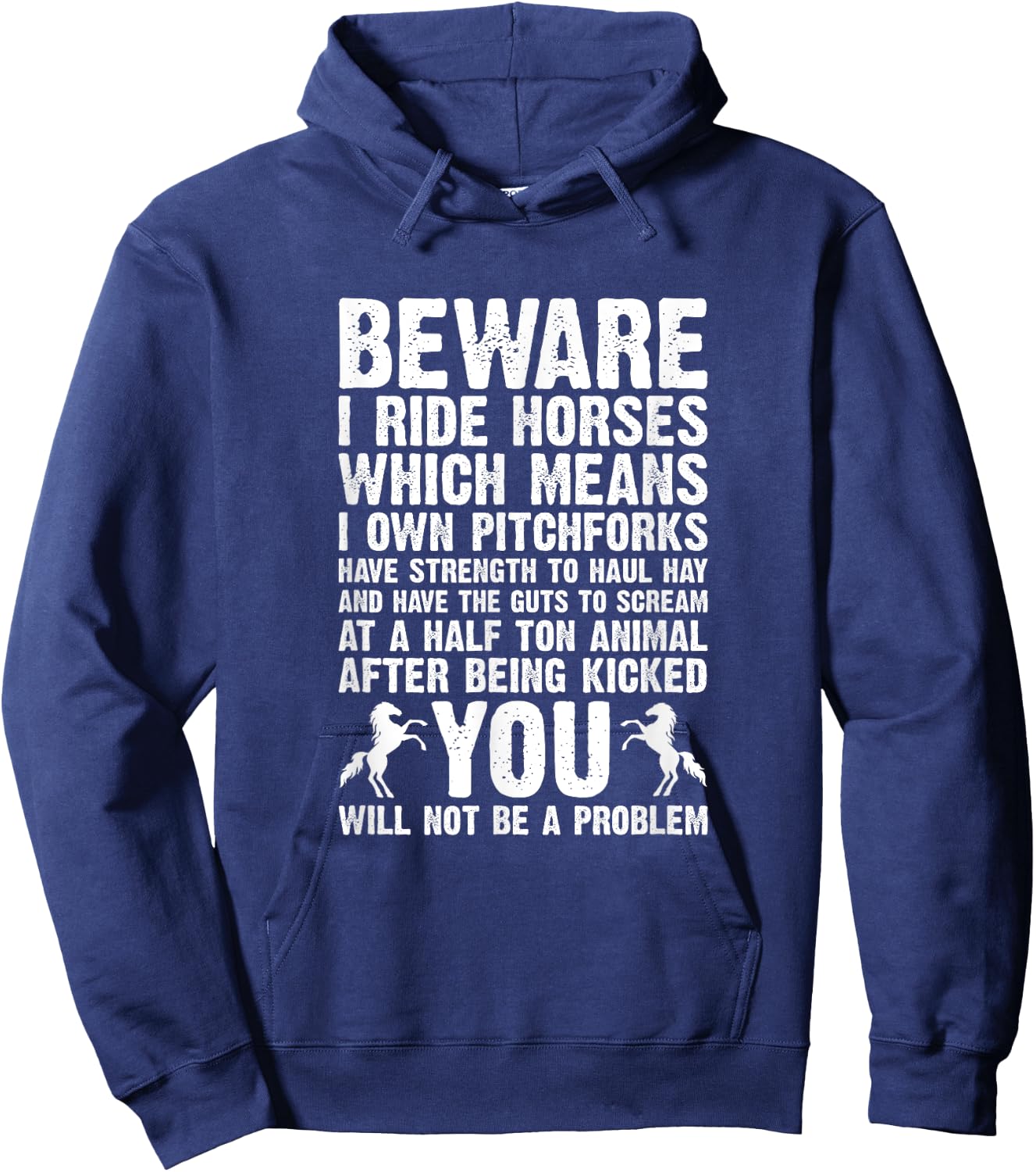 Horse Quote Horses Horseback Riding Equestrian Horse Hoodie - Hoodie | Navy