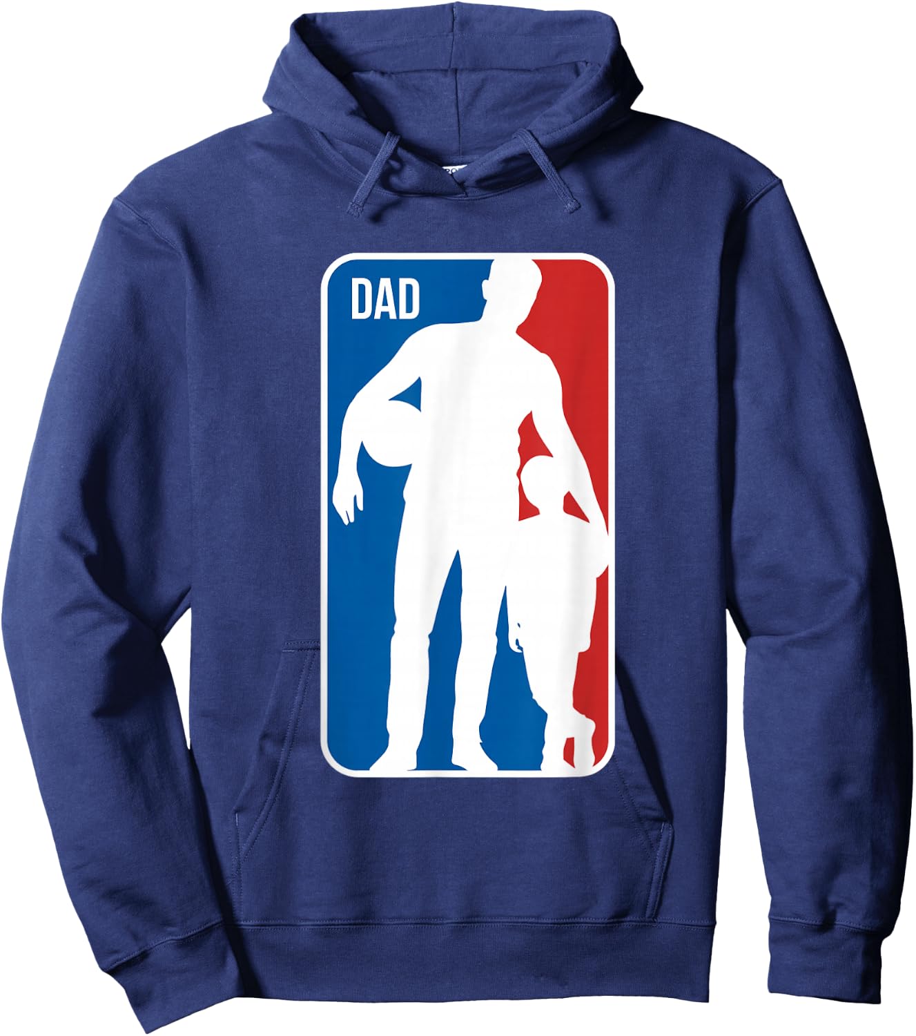 Dad Sports Logo Basketball Dad Son Silhouette Fathers Day Hoodie - Hoodie | Navy