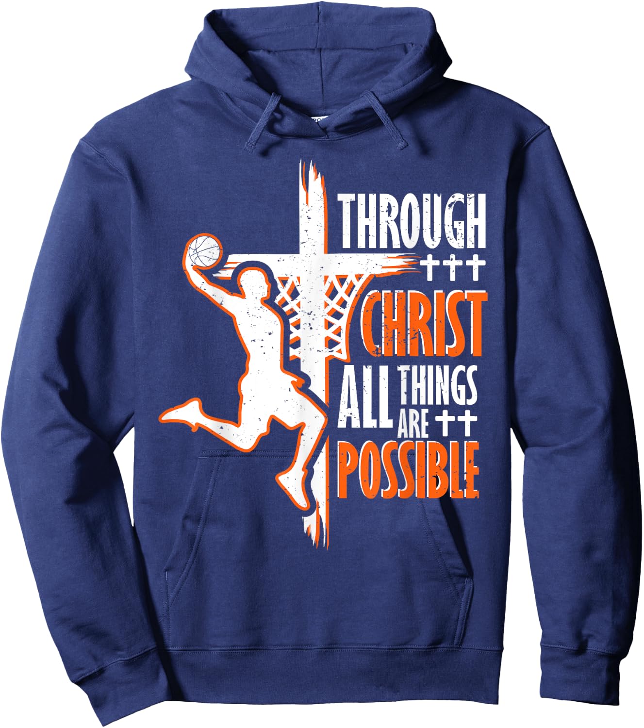 Christian basketball jesus christ basketball religious funny Hoodie - Hoodie | Navy