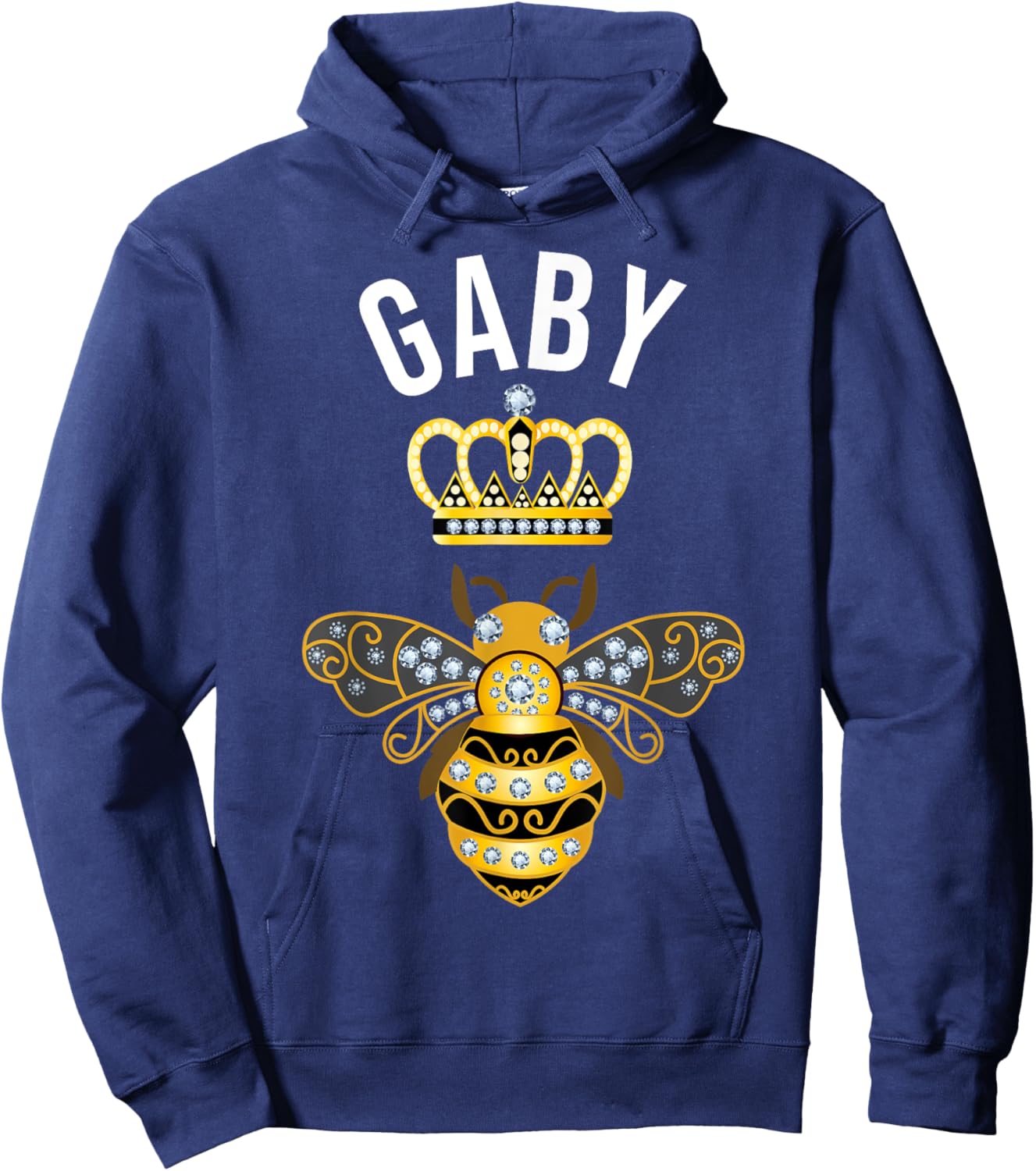 Gaby Name Gaby Birthday Gifts Queen Crown Bee Gaby Hoodie - Hoodie | Navy