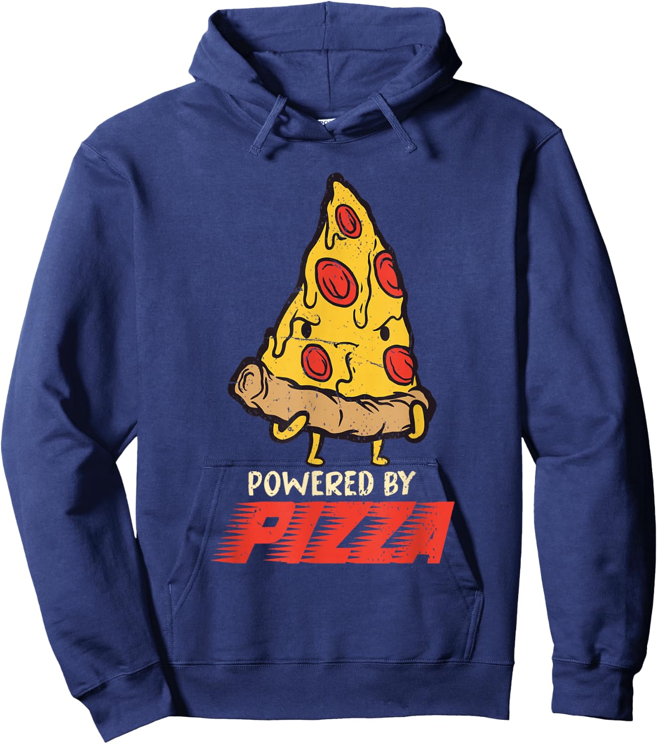 Powered By Pizza Foodie Pizza Lover Italian Food Funny Pizza Hoodie - Hoodie | Navy