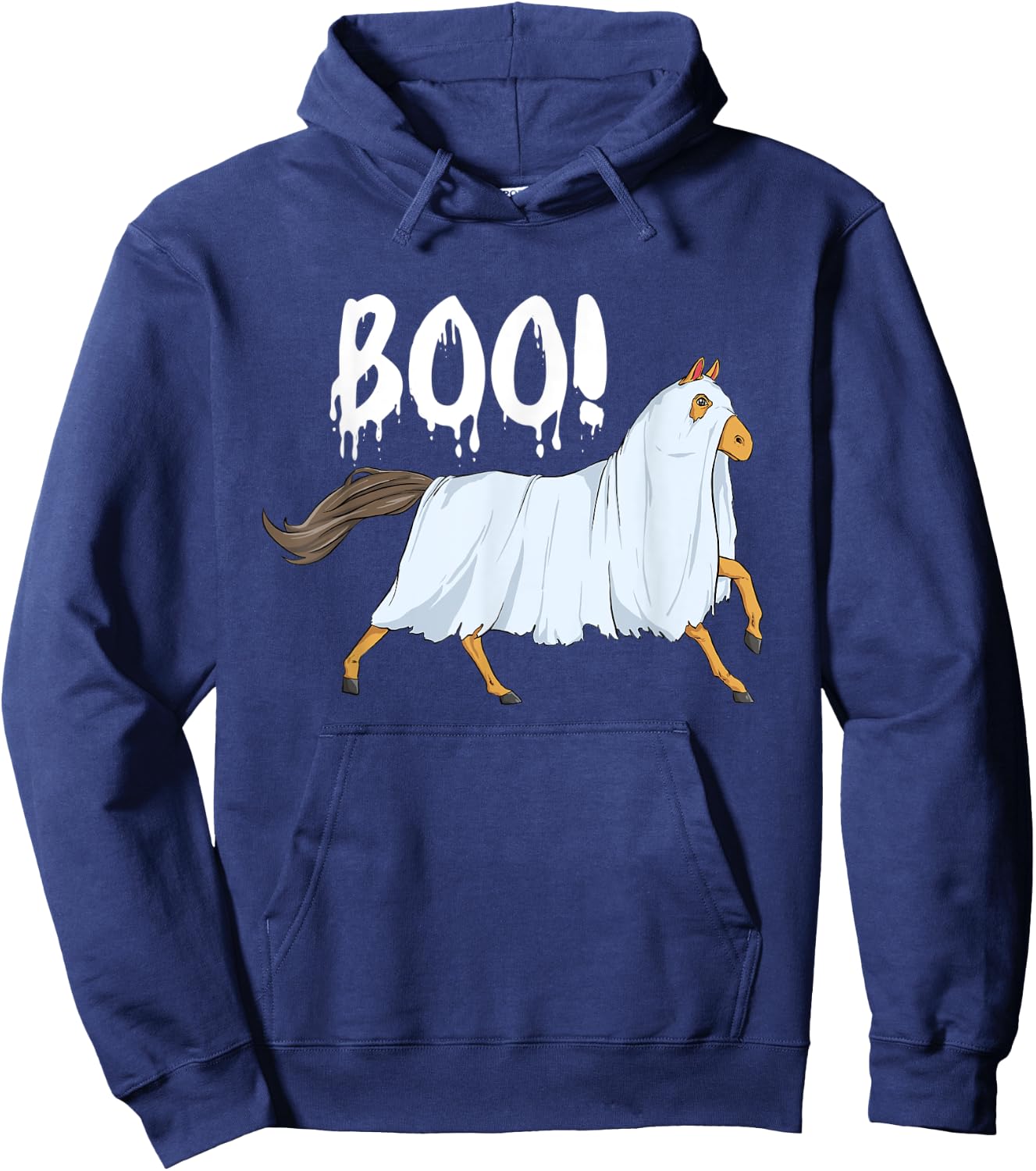 Boo - Halloween Horse Horses Horseback Riding Equestrian Hoodie - Hoodie | Navy