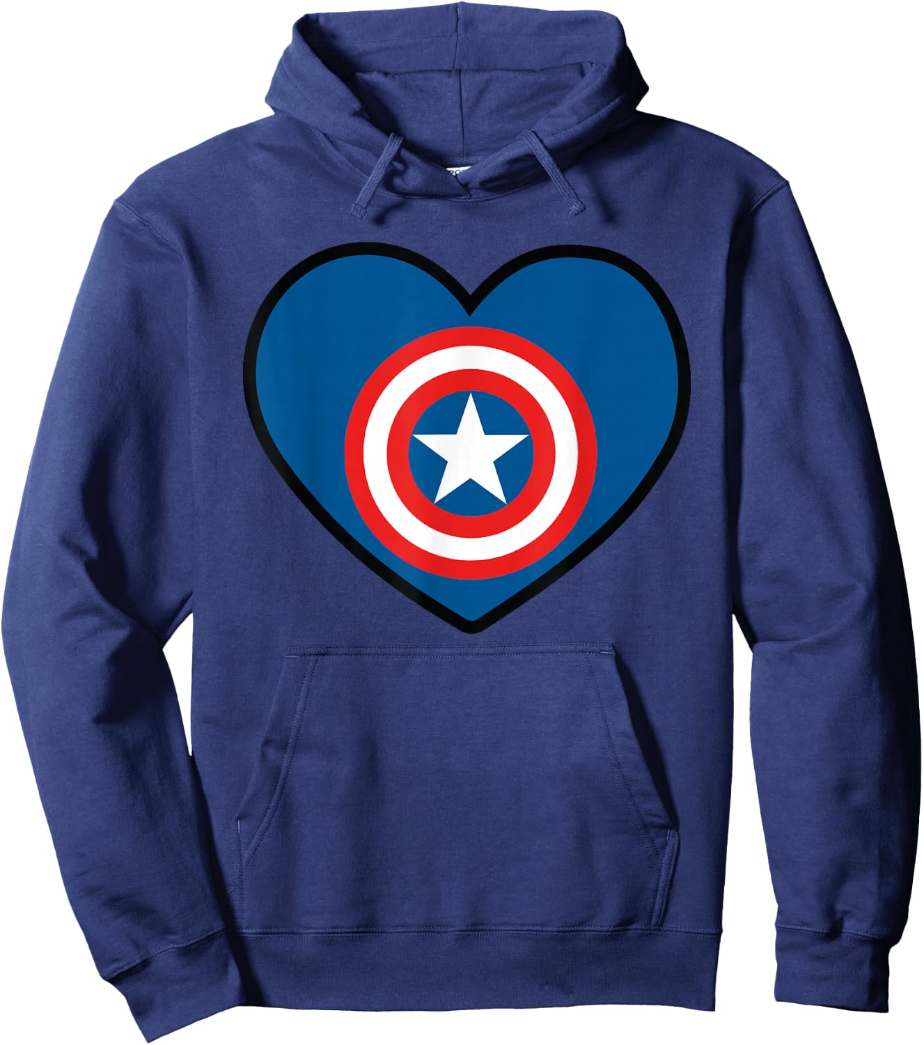 Marvel Captain America Avengers Heart Love Valentine’s Day Hoodie - Hoodie | Navy