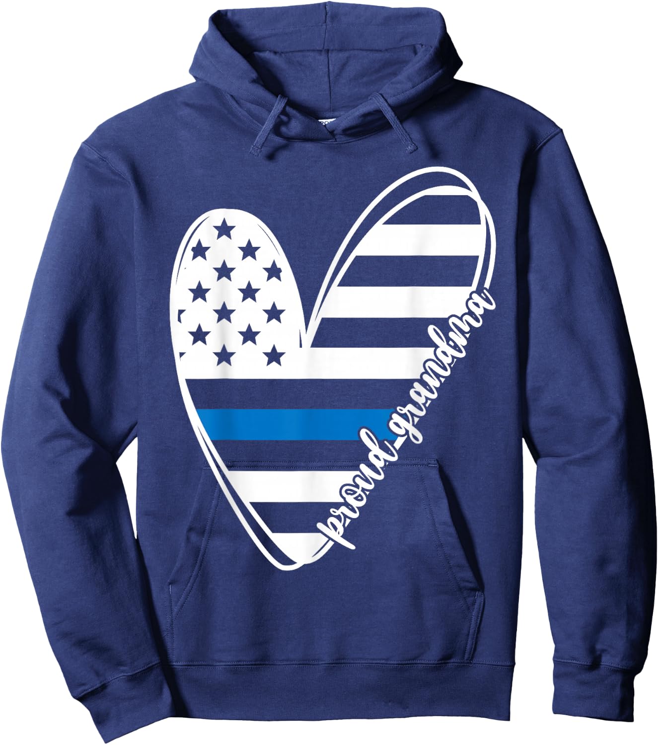 Proud Grandma Heart Police Grandma Of A Police Officer Hoodie - Hoodie | Navy