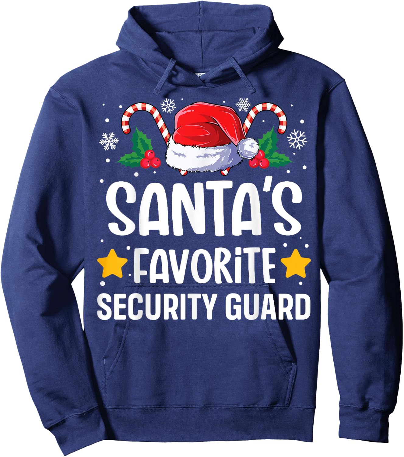 Santas Favorite Security Guard Christmas Matching Group Pj Hoodie - Hoodie | Navy