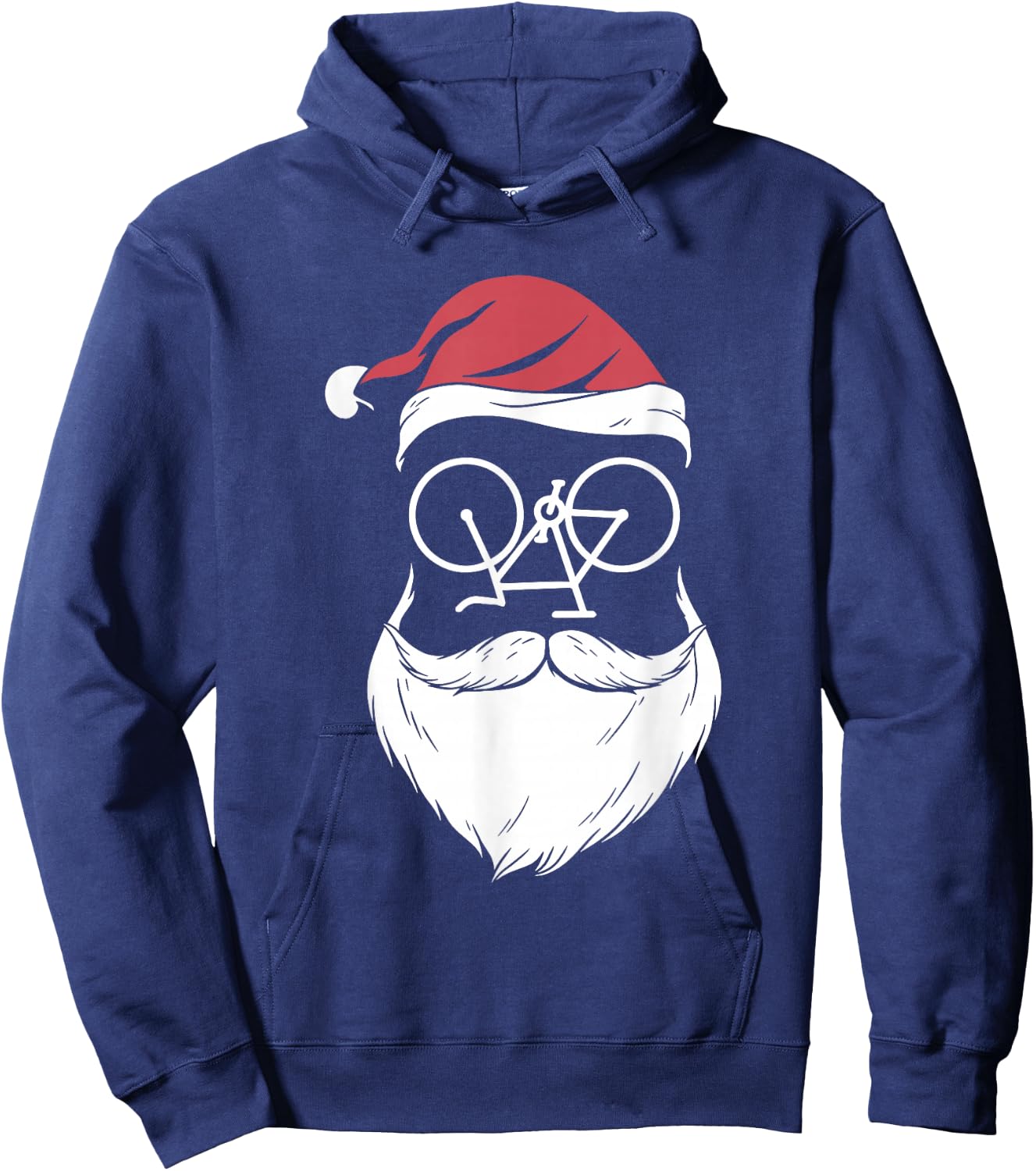 Santa Bike Sunglasses Christmas Pajama Cycling Biker Cyclist Hoodie - Hoodie | Navy