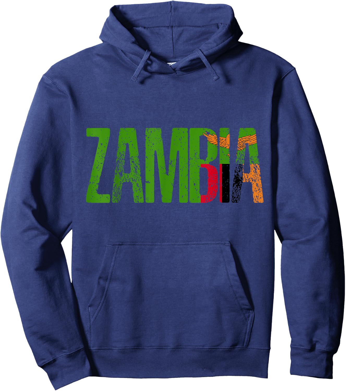 Zambian Country, Zambia Pride, African Heritage Hoodie - Hoodie | Navy