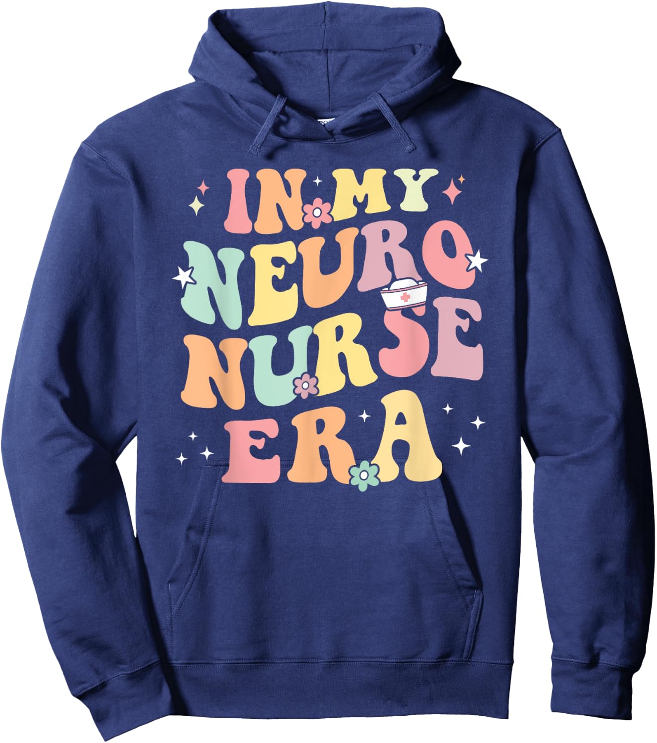 In My Neuro Nurse Era Retro Neuroscience Neurology Nursing Hoodie - Hoodie | Navy