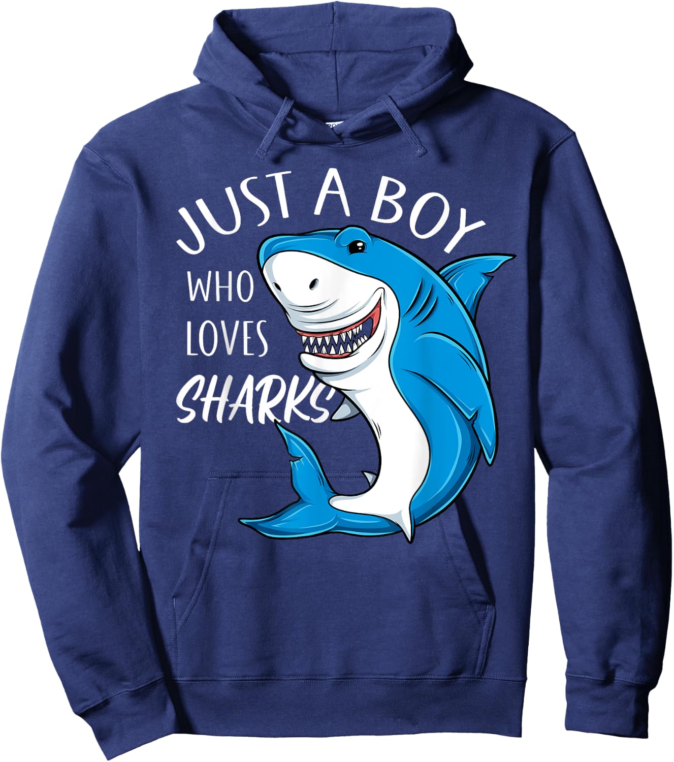 Just A Boy Who Loves Sharks Cool Sharks Lover Boys Hoodie - Hoodie | Navy
