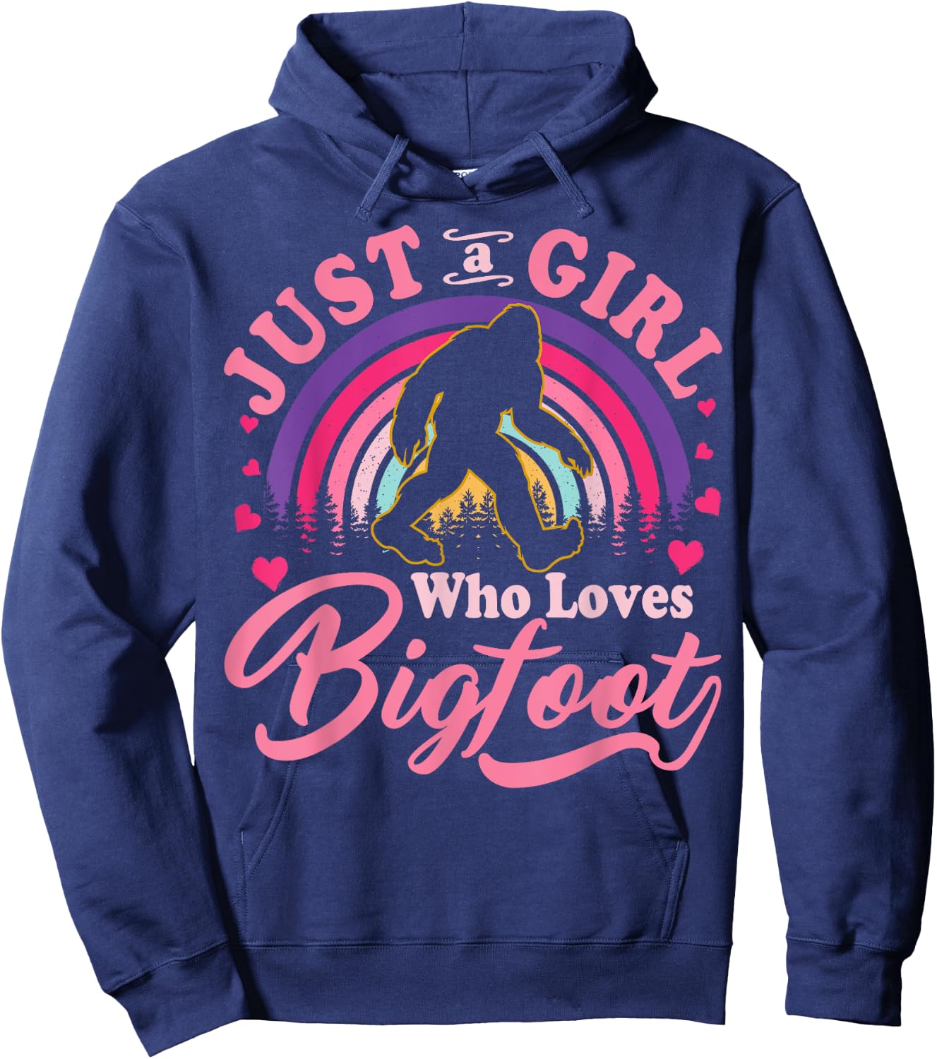 Just A Girl Who Loves Bigfoot Sasquatch Gifts For Teen Girls Hoodie - Hoodie | Navy