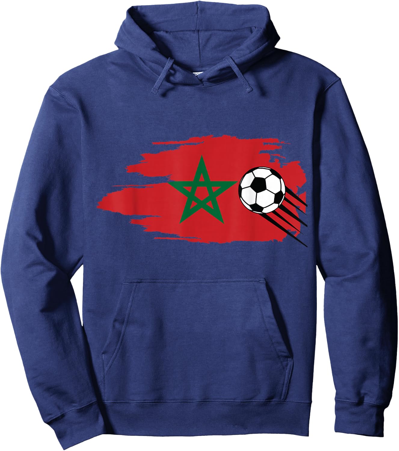 Morocco Moroccan Flag Soccer Football Lover Hoodie - Hoodie | Navy