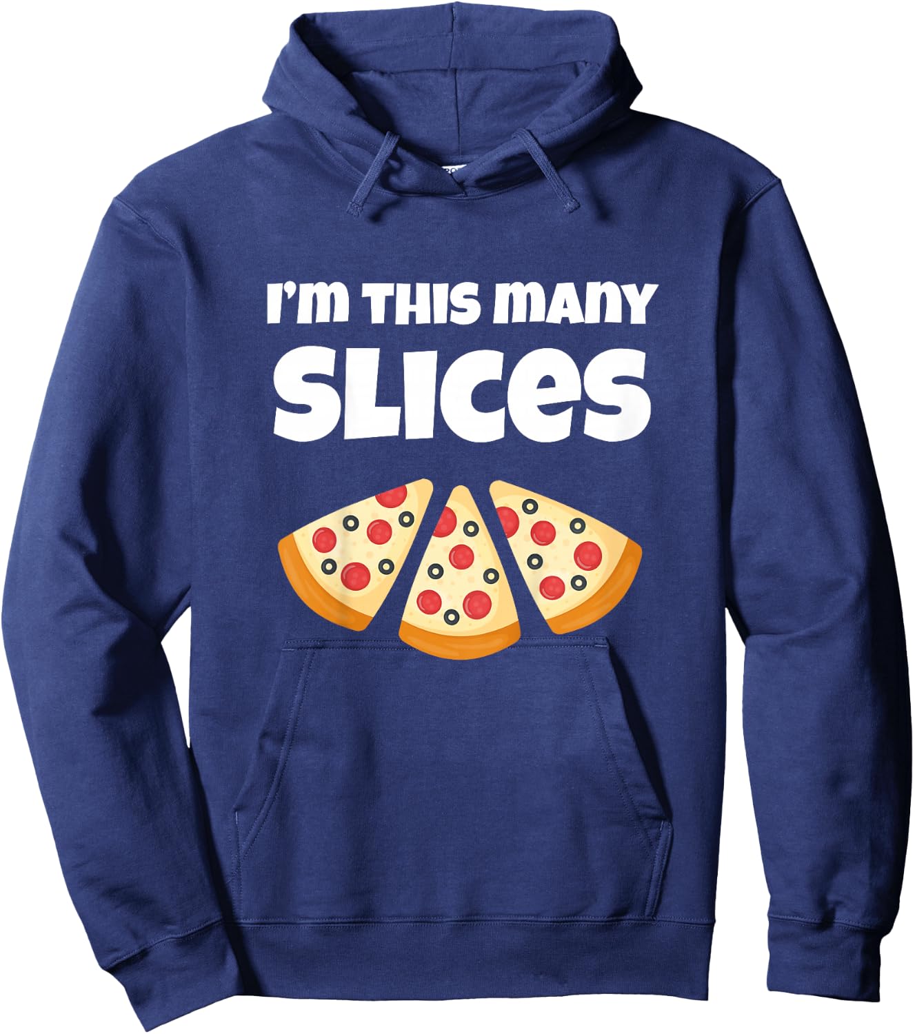 Cute Pizza 3rd Birthday I'm This Many Slices 3-Year-Old Hoodie - Hoodie | Navy