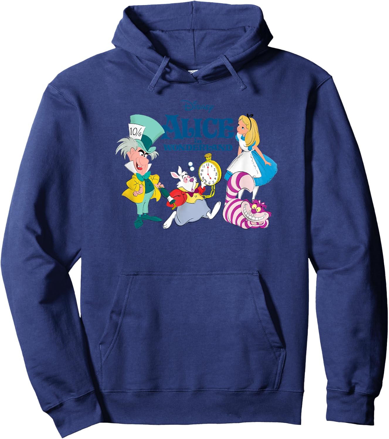 Disney Alice in Wonderland Group Shot & Logo Hoodie - Hoodie | Navy