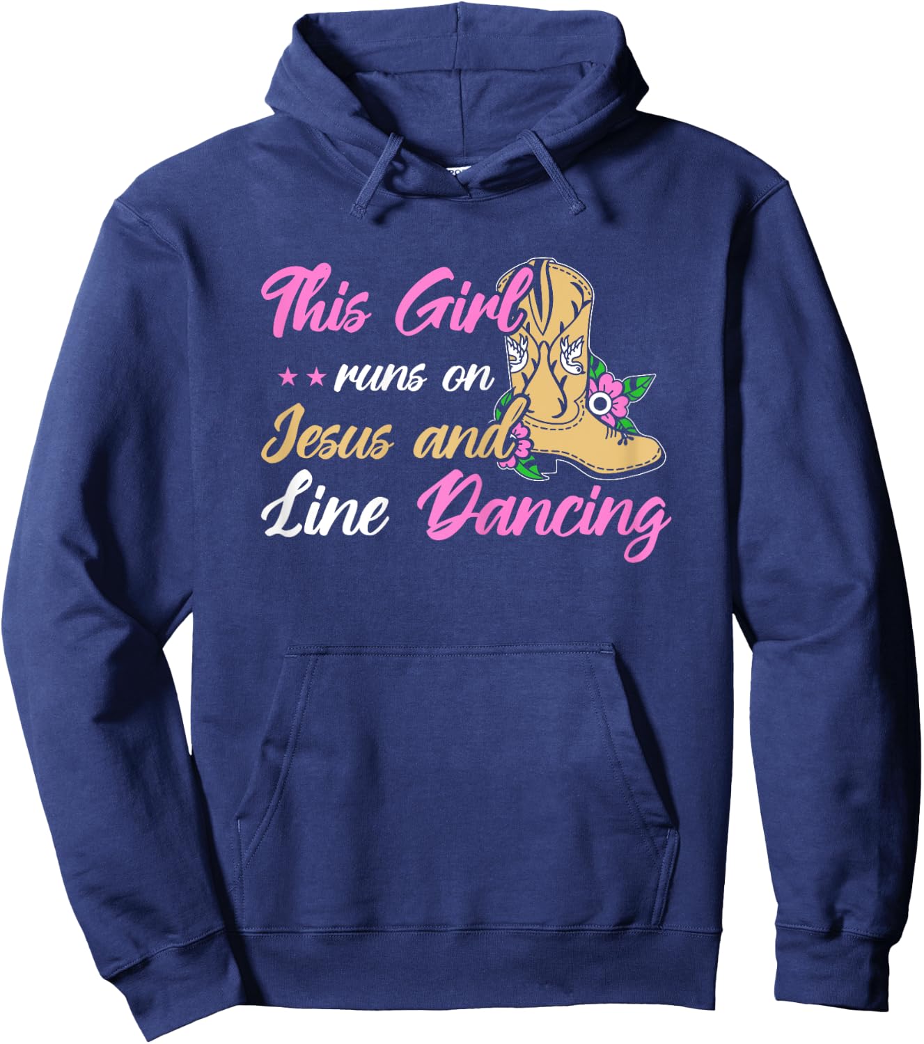 Line Dance This Girl Runs On Jesus & Line Dancing Hoodie - Hoodie | Navy