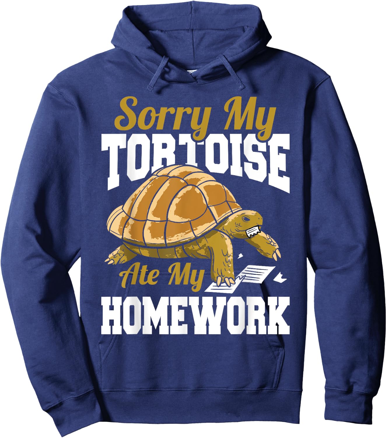 Sorry My Tortoise Ate My Homework School Reptile Kids Hoodie - Hoodie | Navy