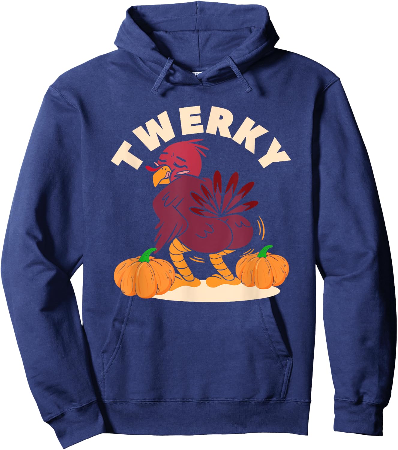 Twerky Turkey Butt Funny Thanksgiving Twerk Dab Dance Hoodie - Hoodie | Navy