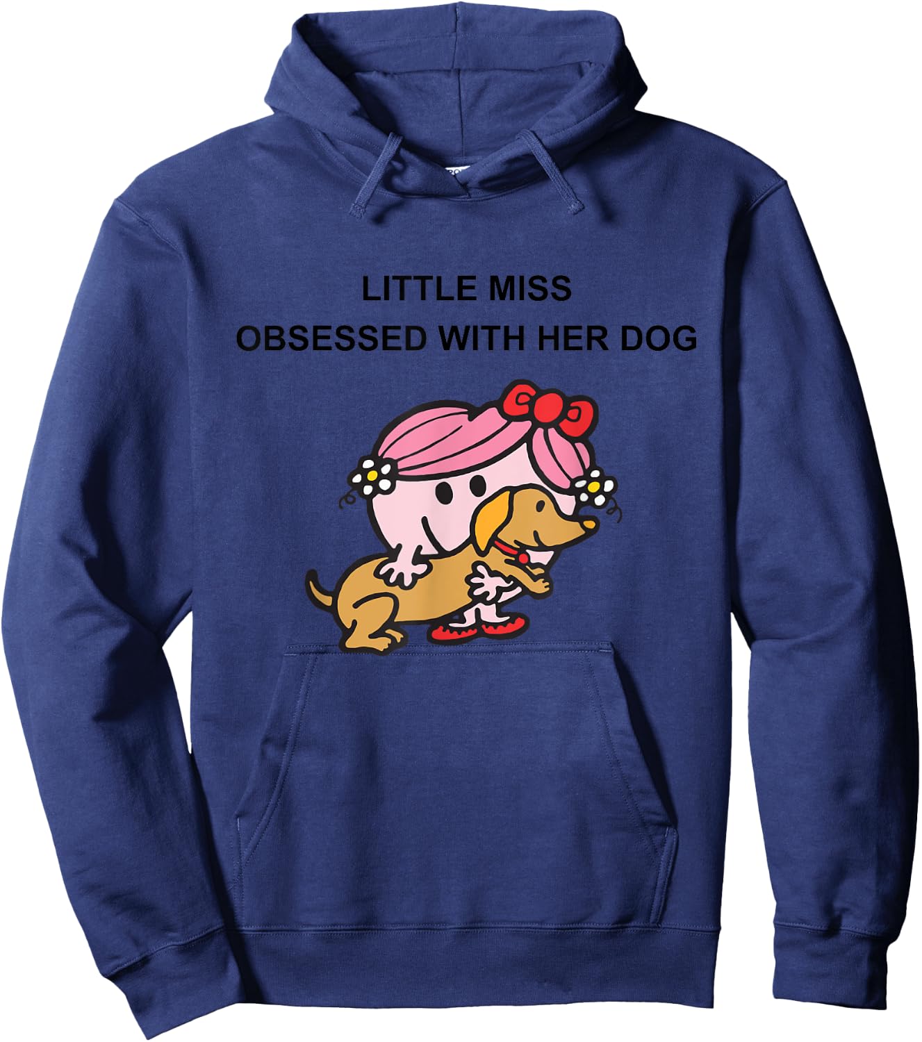 Little Miss Obsessed With Her Dog Funny Design Hoodie - Hoodie | Navy
