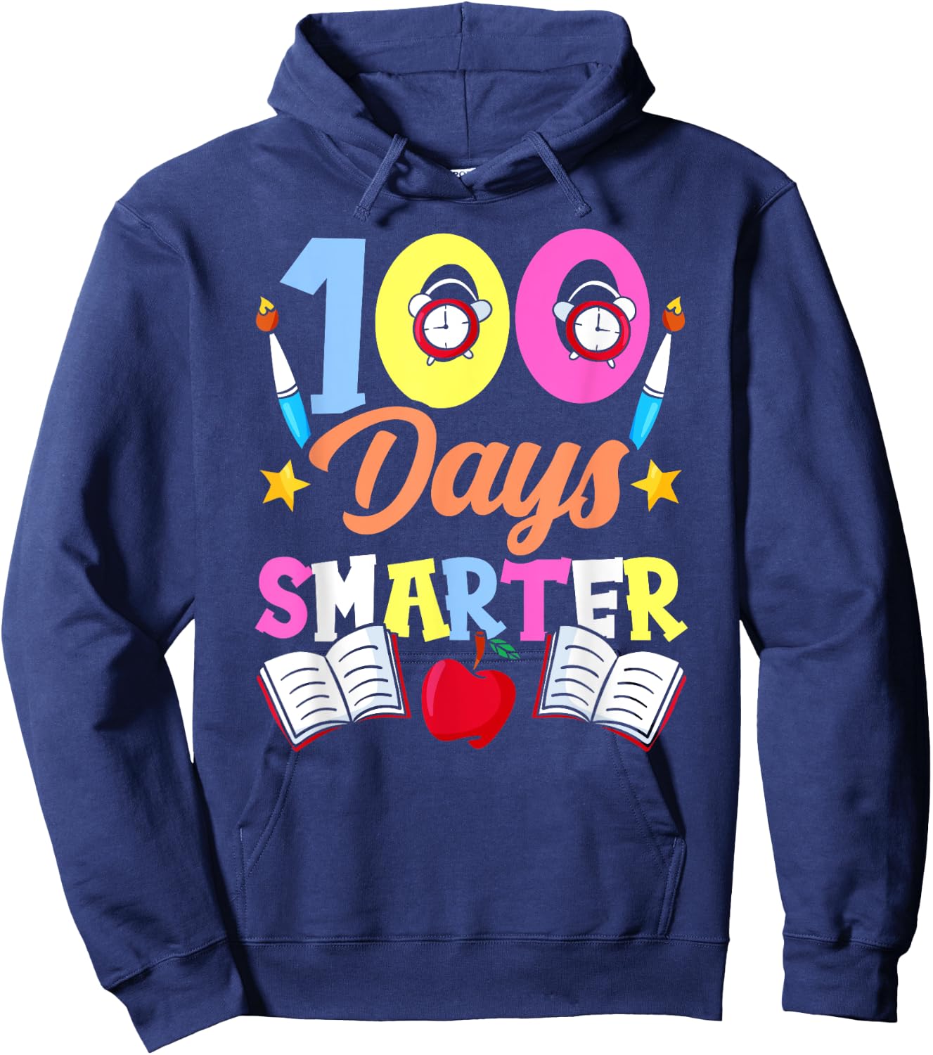 100 Days Smarter Sayings Sweet Cute Team Hoodie - Hoodie | Navy
