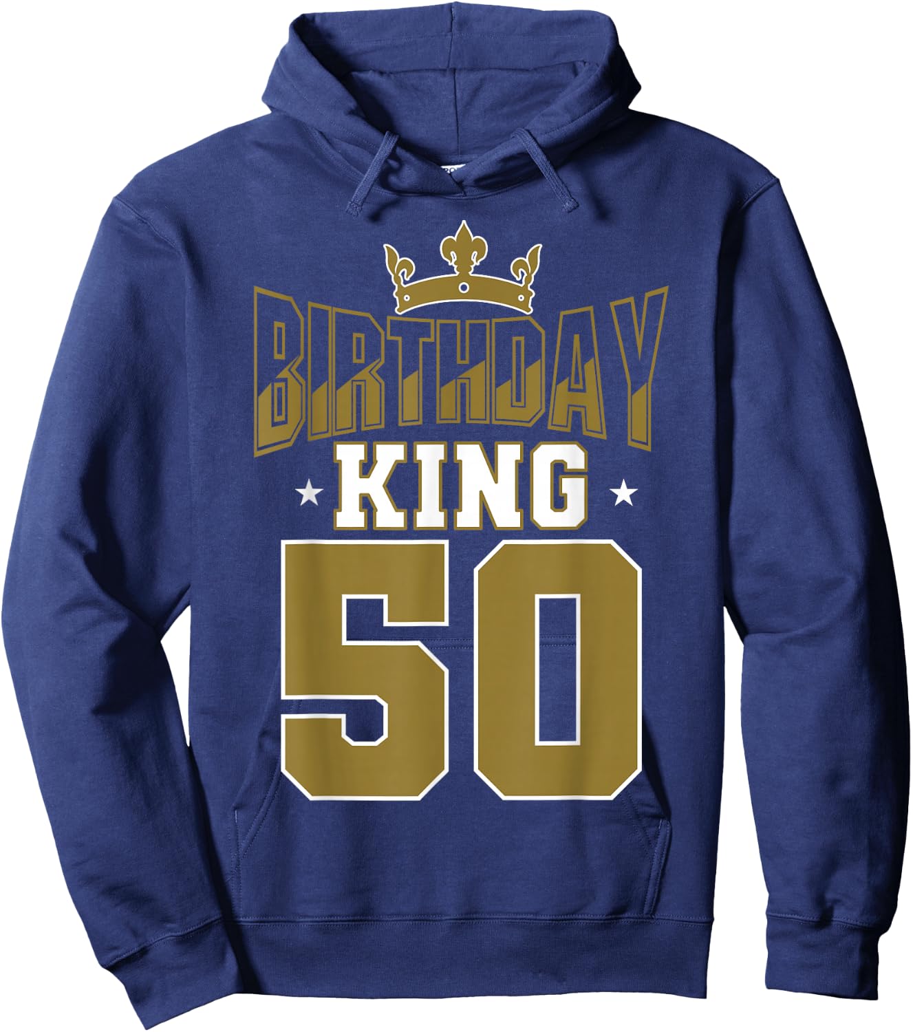 Birthday King 50 Bday Party Celebration 50th Royal Theme Hoodie - Hoodie | Navy