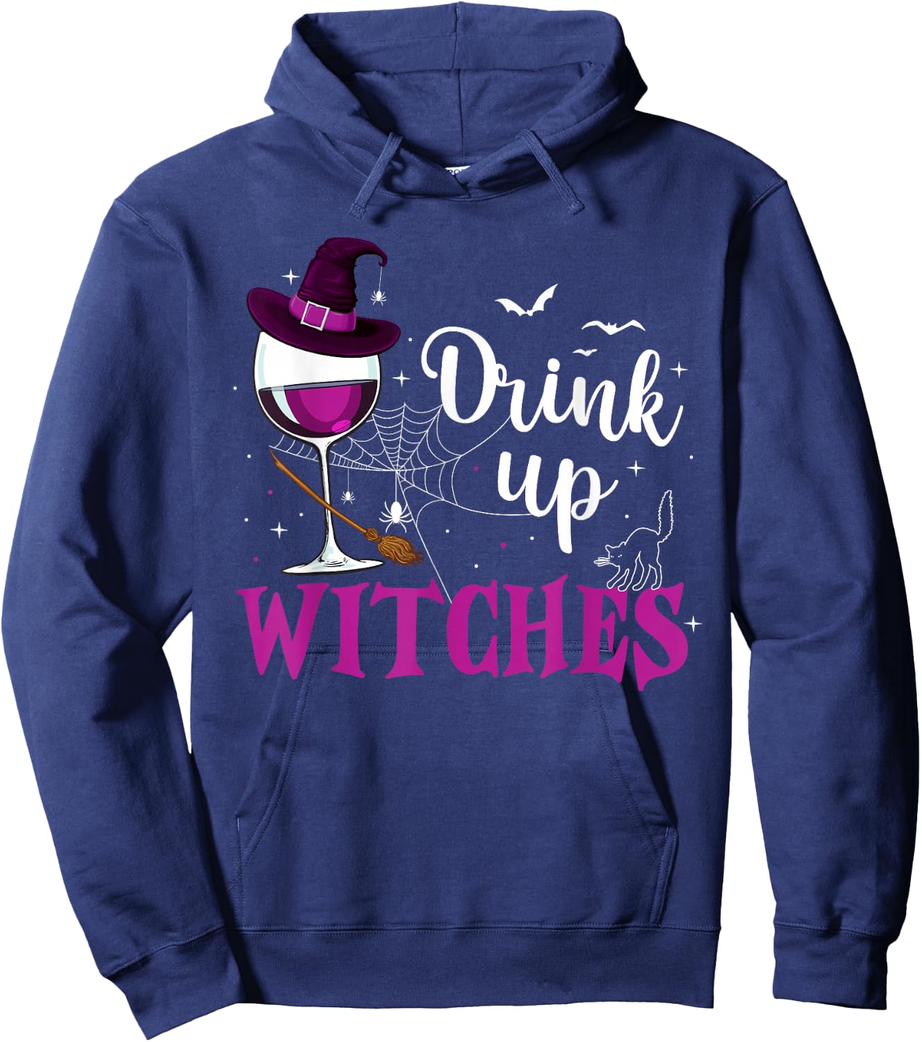Drink Up Witches Wine Lover Drinking Halloween Costume Hoodie - Hoodie | Navy