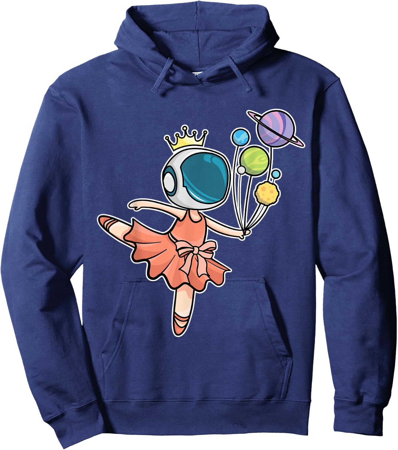 Cute Ballerina Girl Space Astronaut Hoodie - Hoodie | Navy