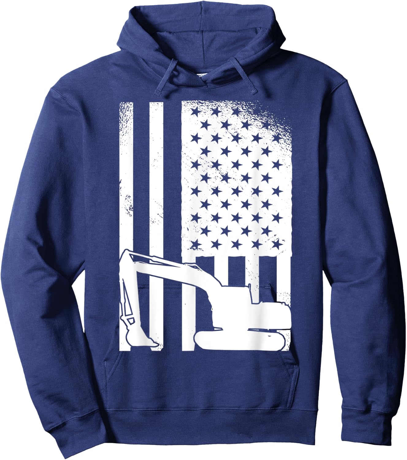 Excavator Toys and Accessories - American Flag Digger Hoodie - Hoodie | Navy