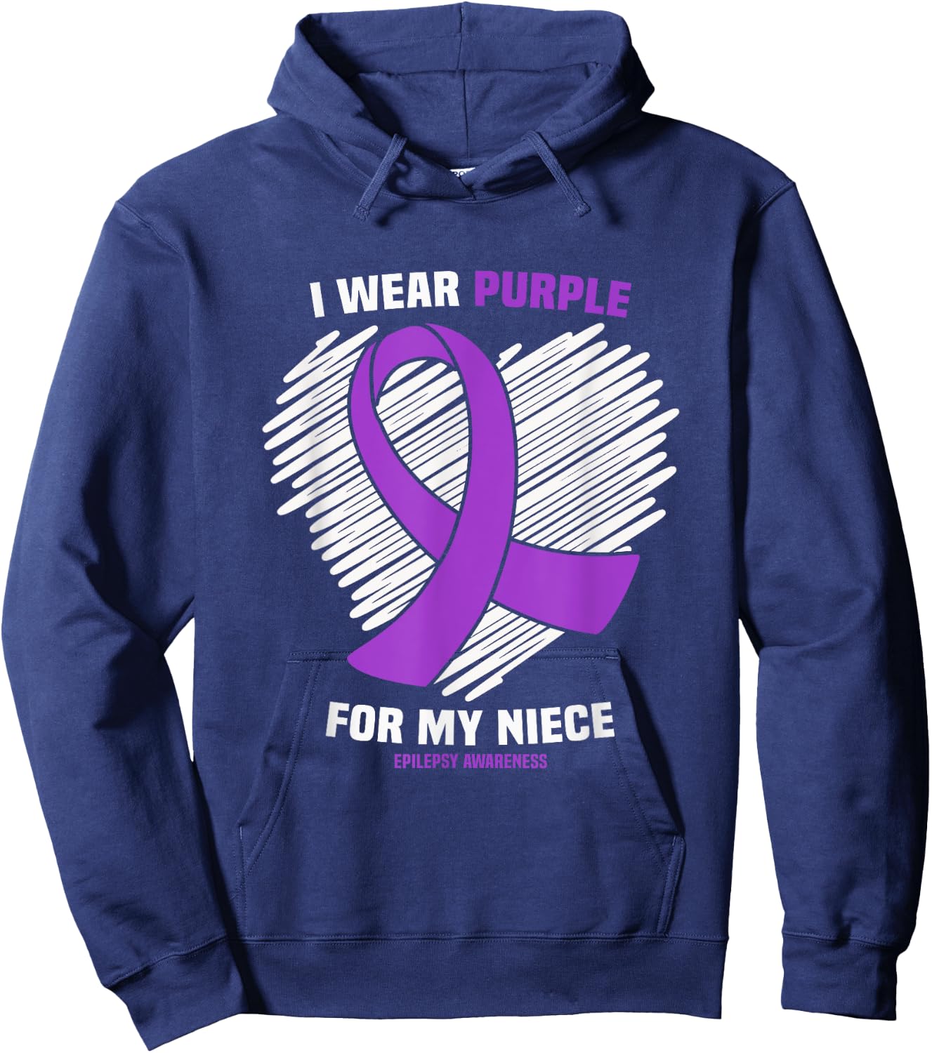 I Wear Purple For My Niece Epilepsy Awareness Hoodie - Hoodie | Navy