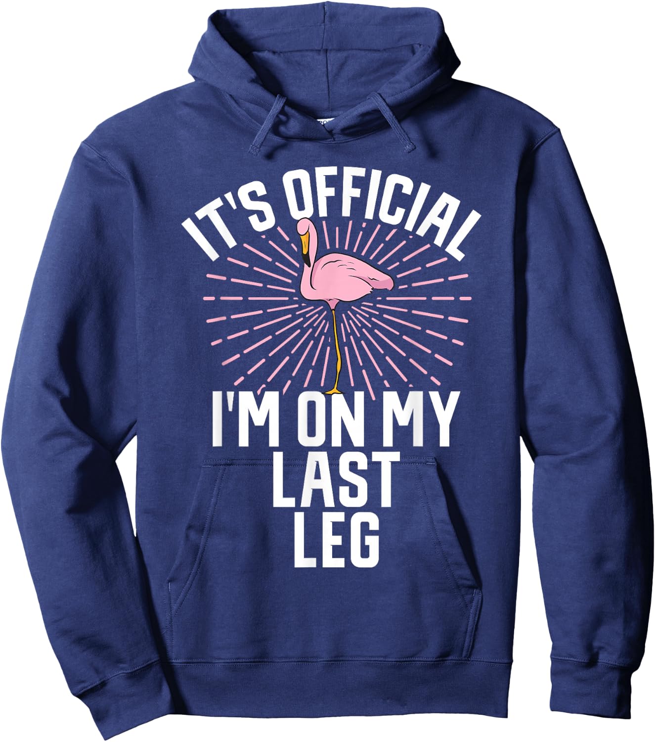Its Official Im On My Last Leg Flamingo Amputee Amputation Hoodie - Hoodie | Navy